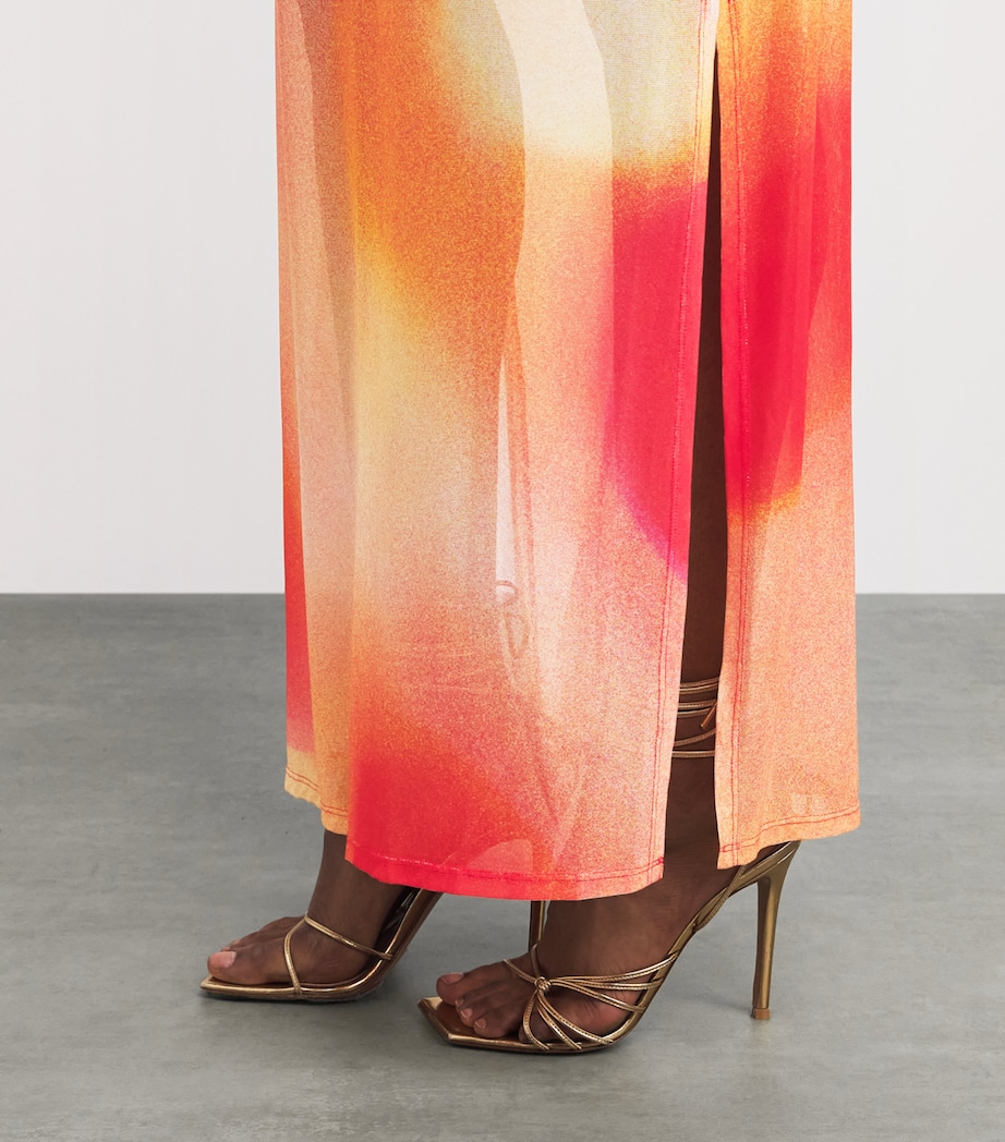 Simkhai Womens Mesh Sunset Fia Maxi Dress Golden Hour Sunset Image 5
