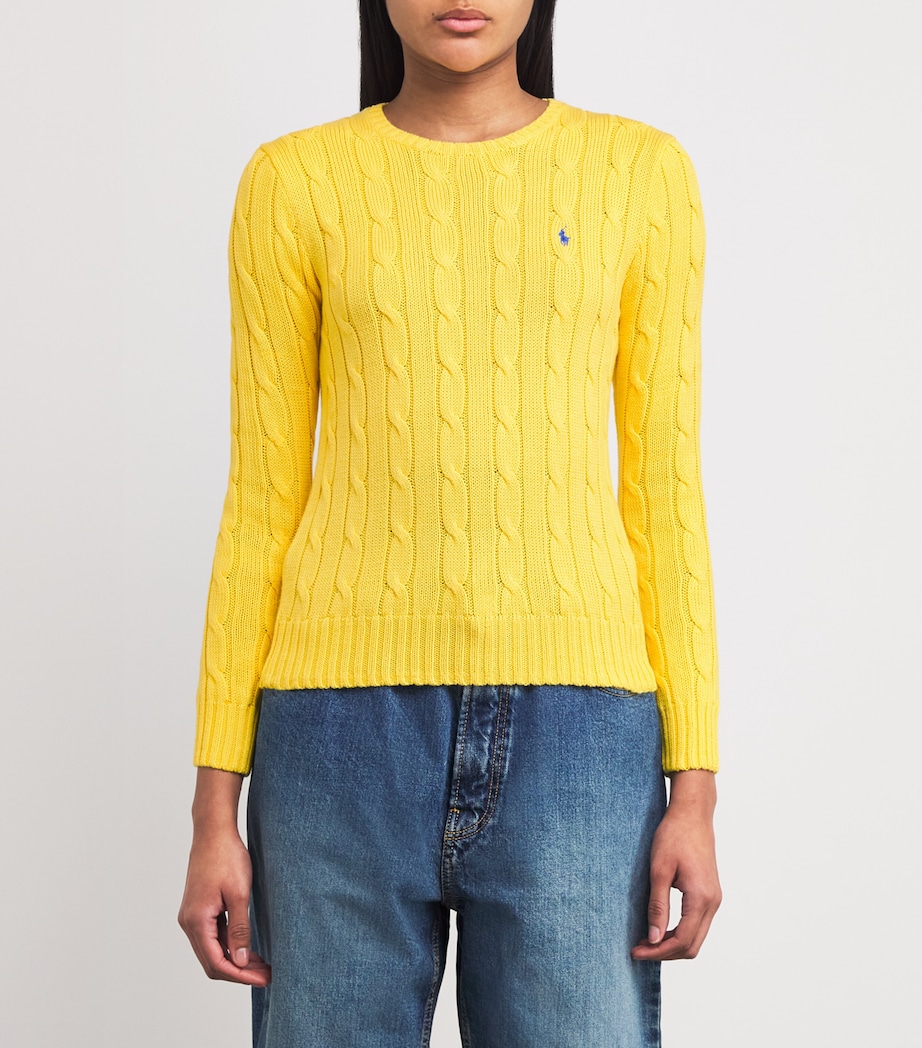 Cotton Cable-Knit Sweater TRAINER YELLOW Image 3