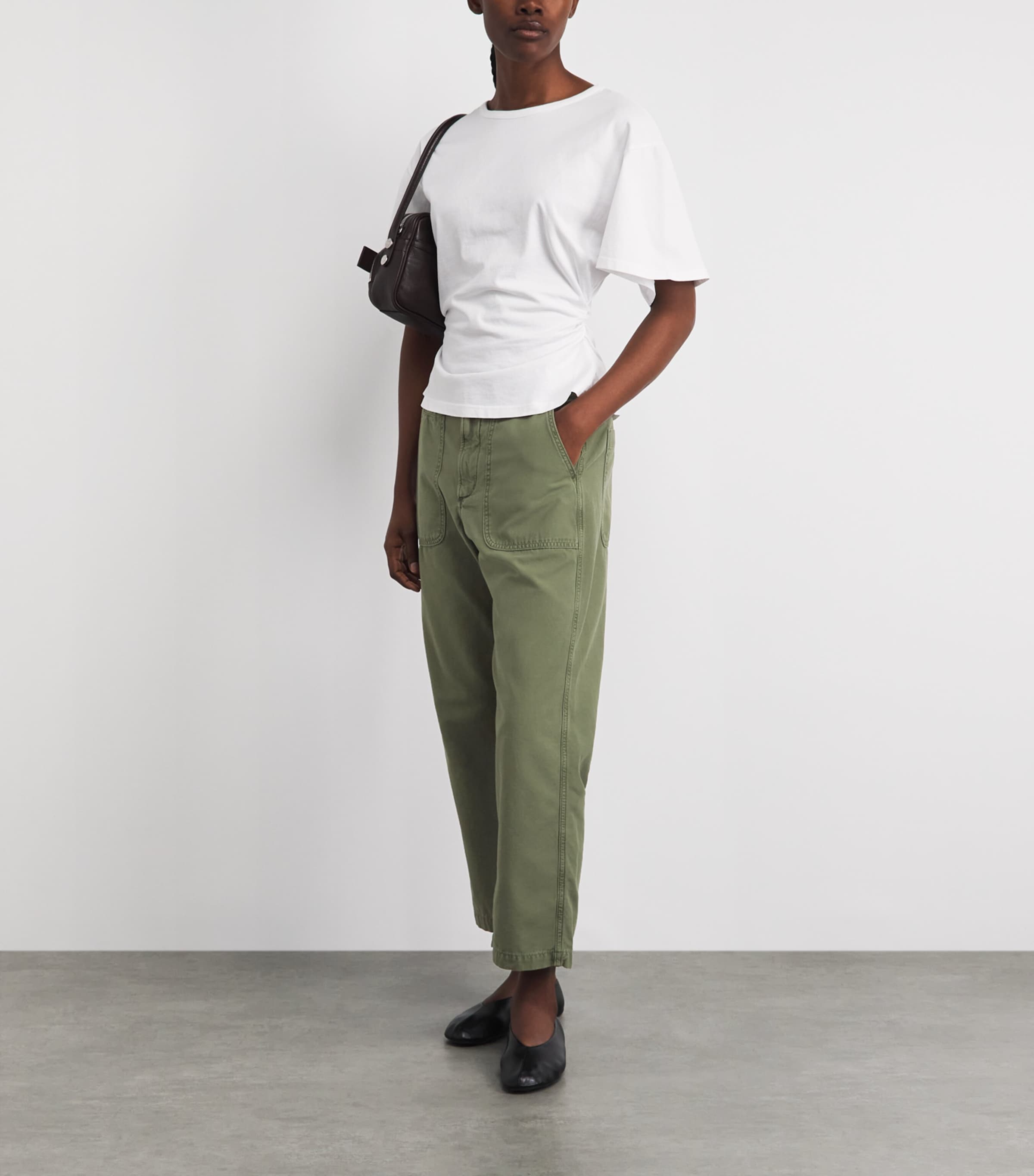 Citizens of Humanity Womens Cotton Winslow Utility Trousers Surplus Med Dk Green Image 2