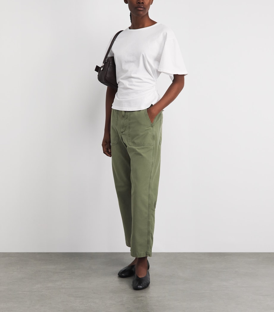 Citizens of Humanity Womens Cotton Winslow Utility Trousers Surplus Med Dk Green Image 2