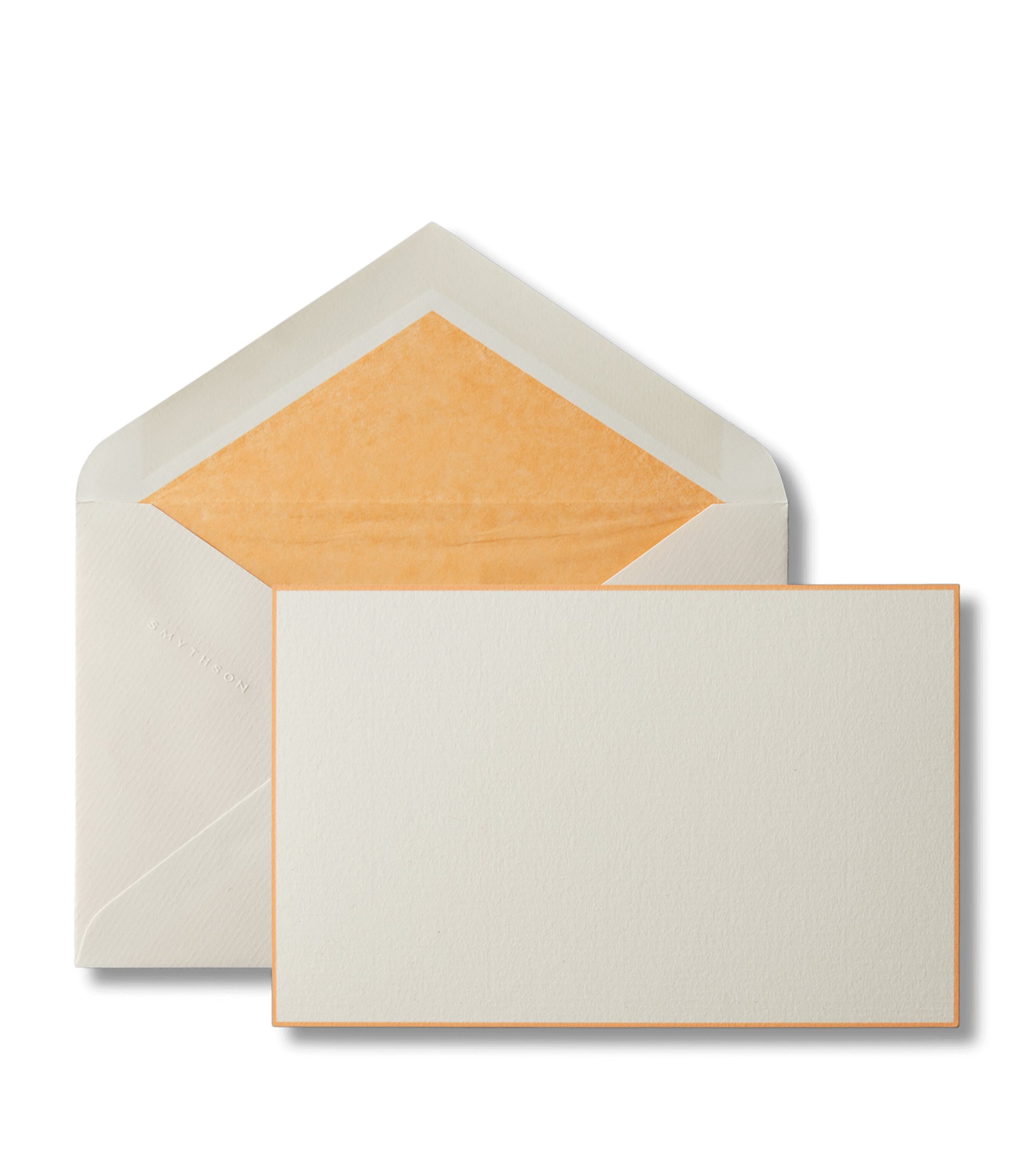 Smythson Box of 10 Correspondence Cards and Envelopes W.laid Light Orange Image 1