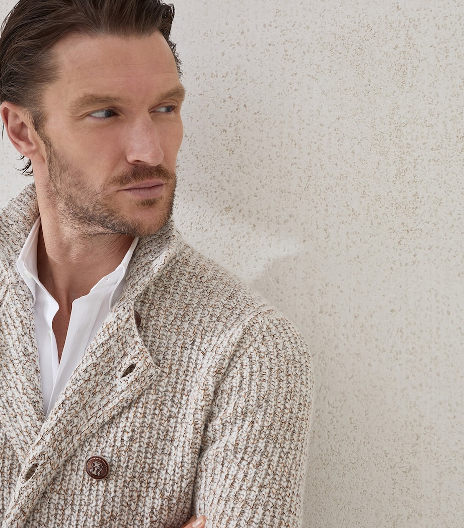 Wool-Silk English-Rib Cardigan CHL05 Image 6