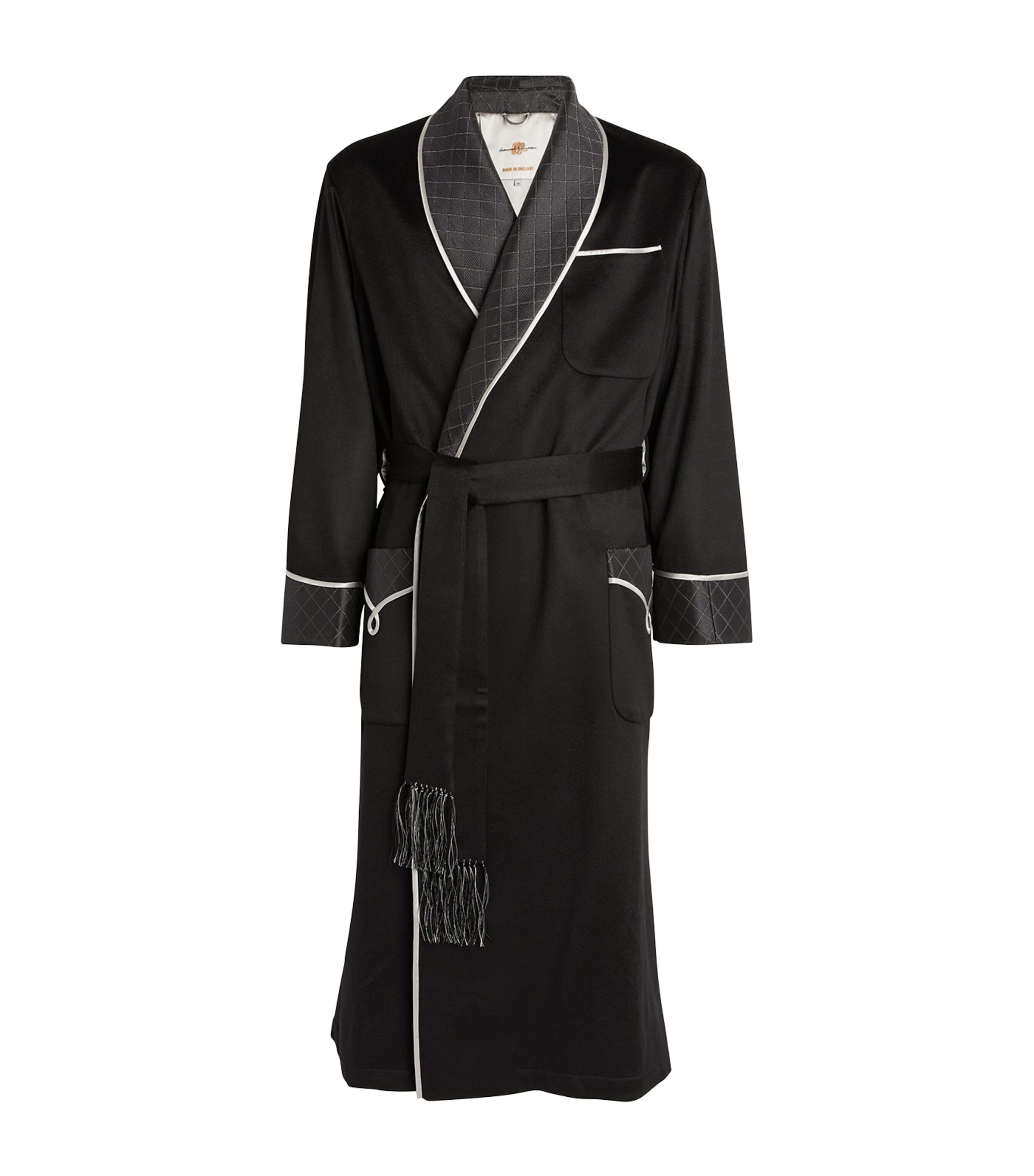 Daniel Hanson Cashmere-silk Robe In Black