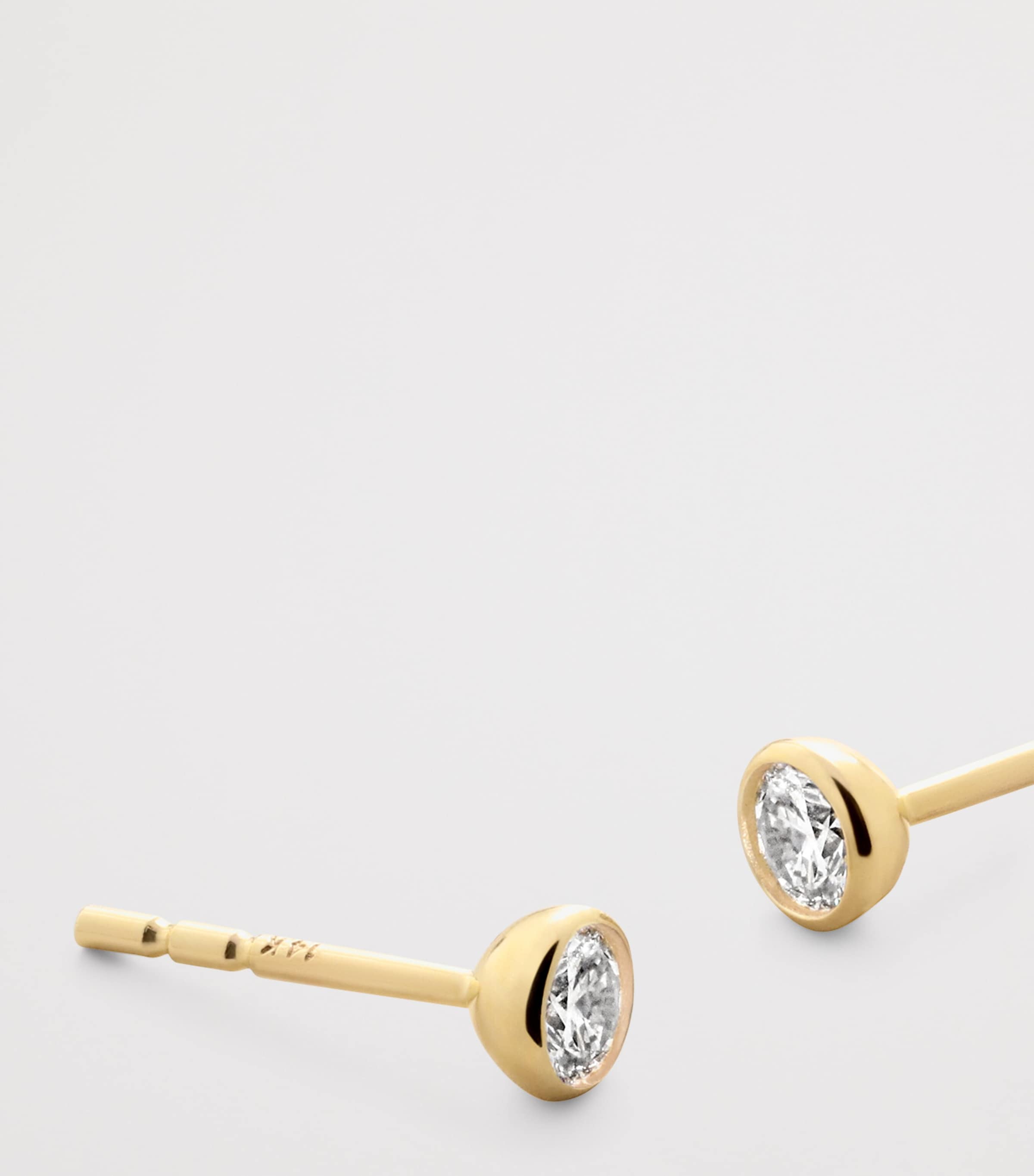 Monica Vinader Yellow Gold and Diamond Essentials Stud Earrings Solid Gold Image 2