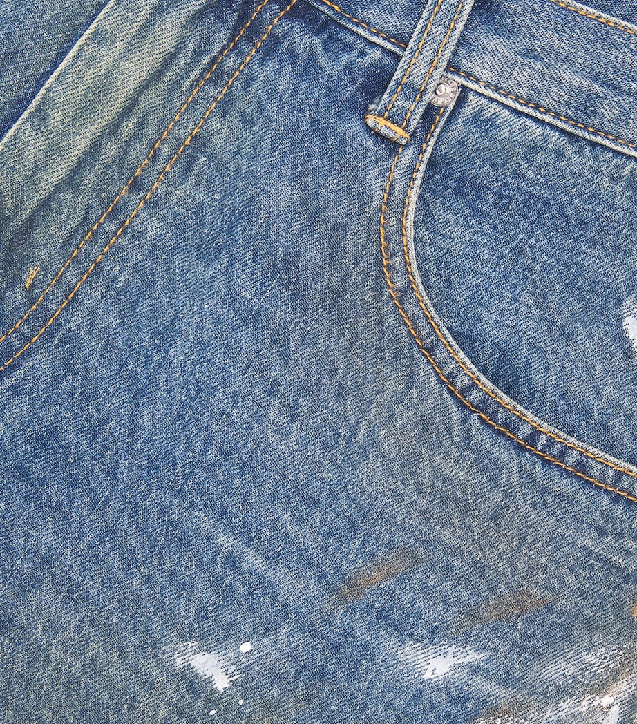 Ankle Snap Painted Jeans 21W MID INDIGO Image 5