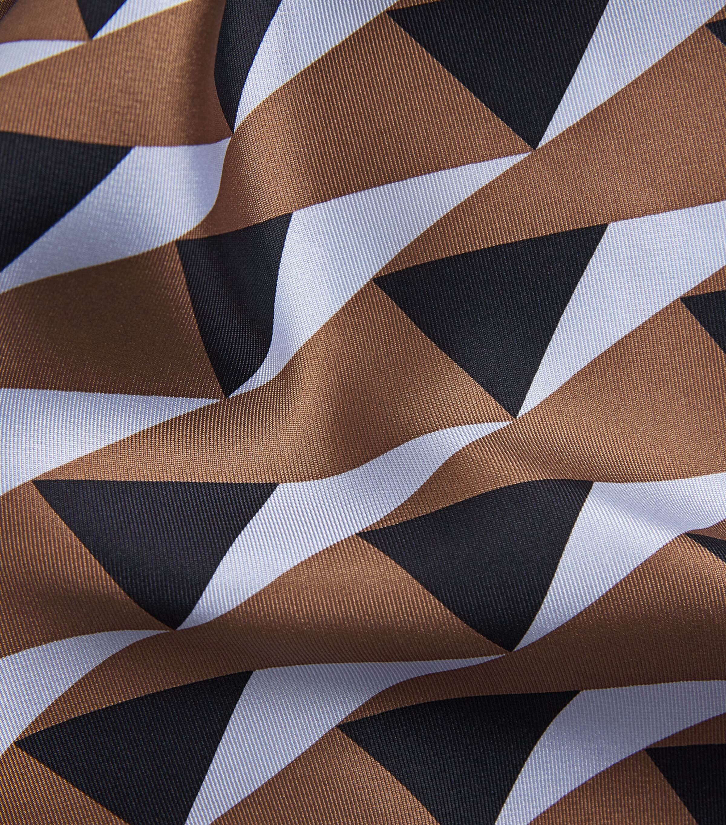MM Silk Printed Scarf Brown Bronze Image 4