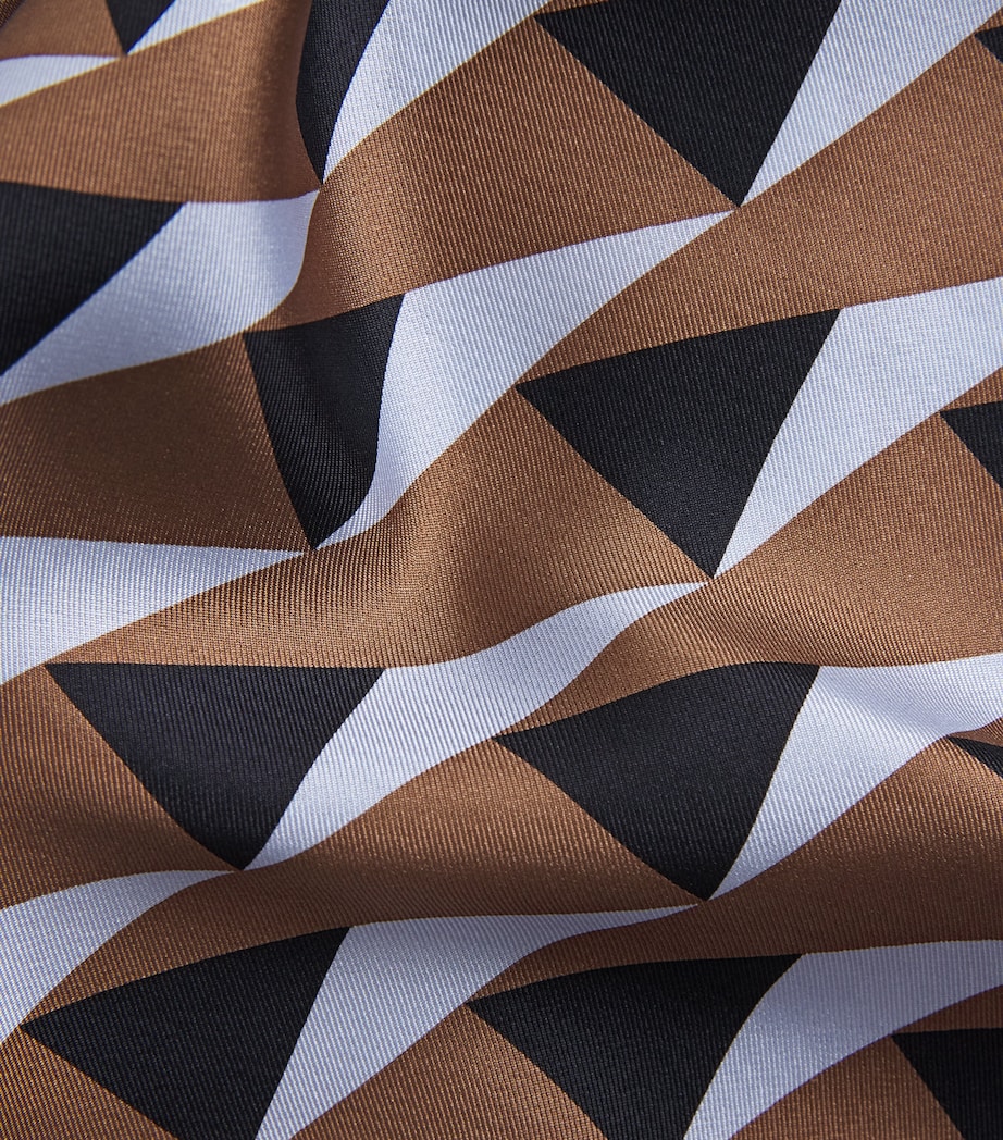 MM Silk Printed Scarf Brown Bronze Image 4