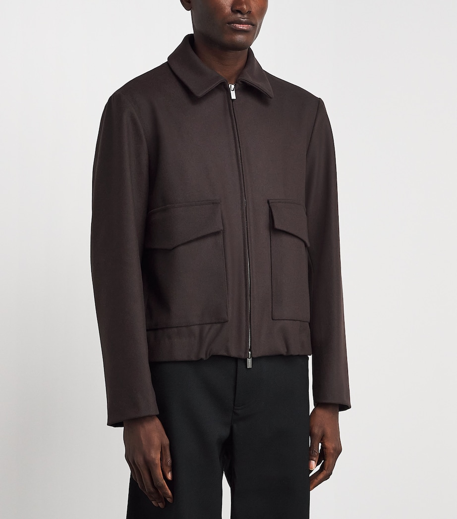Barena Mens Wool-Blend Tailored Bomber Jacket Bruno Image 4