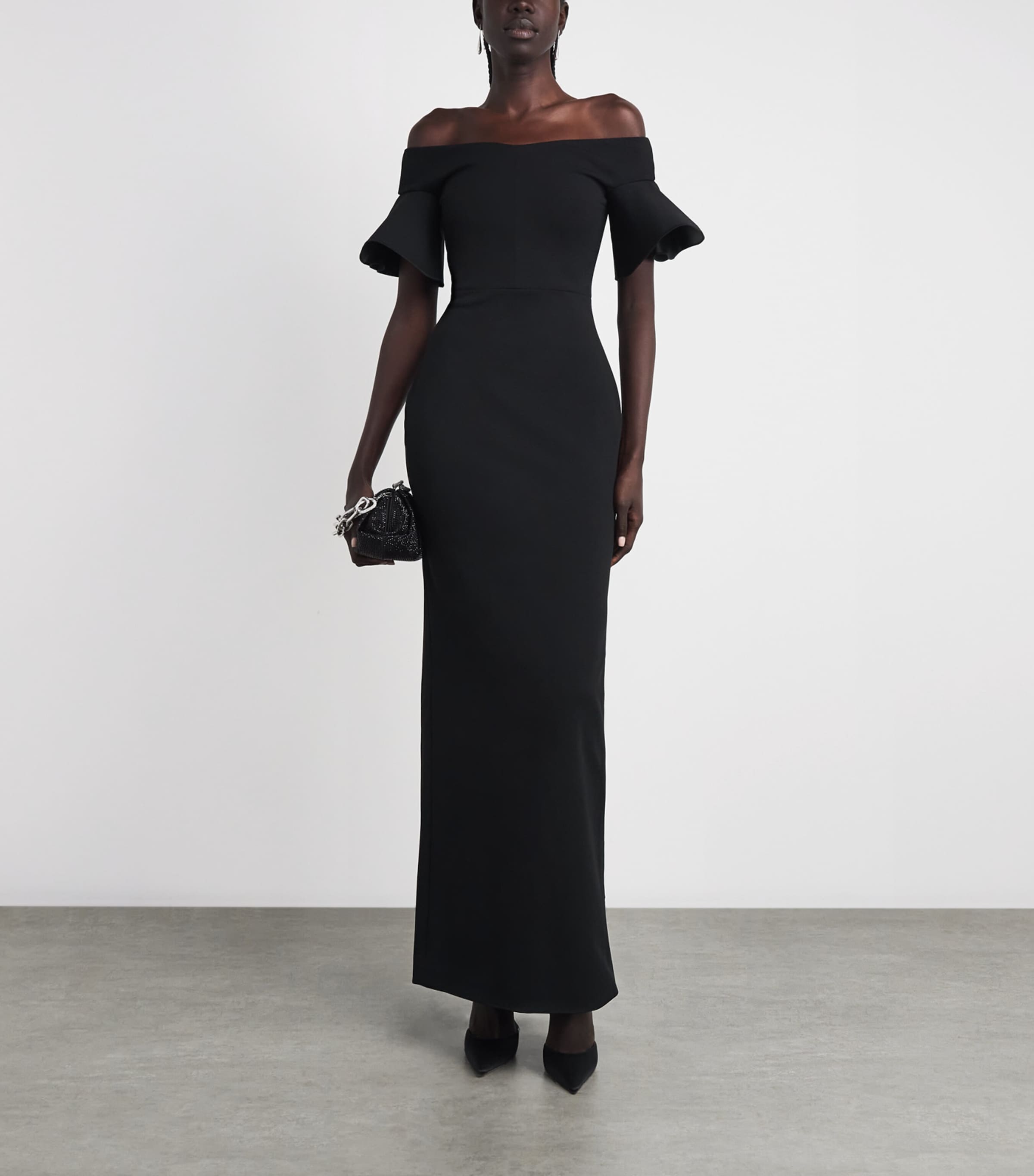 Solace London Womens Off-The-Shoulder Cielo Gown Black Image 2