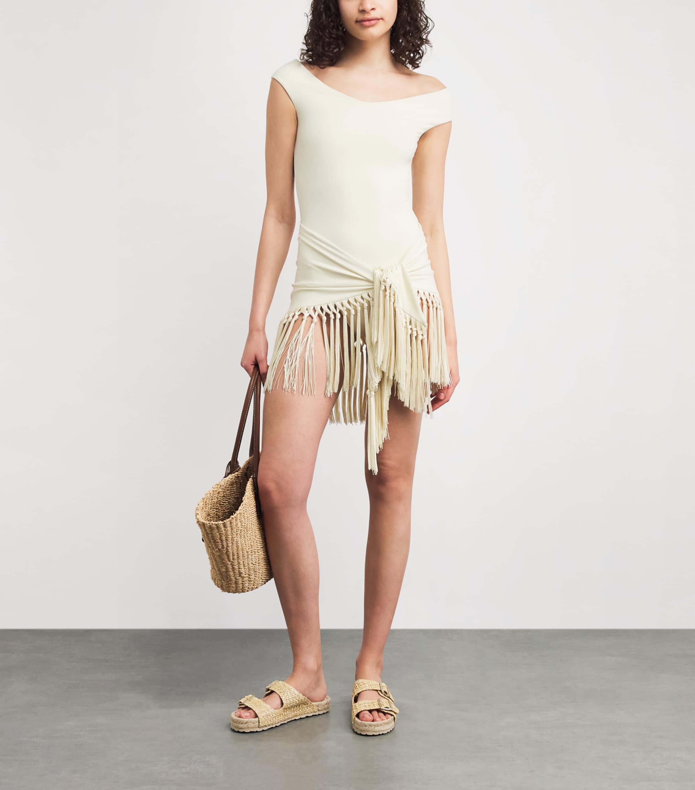 Taller Marmo Womens Pareo-Detail Romy Swimsuit Ivory Image 4