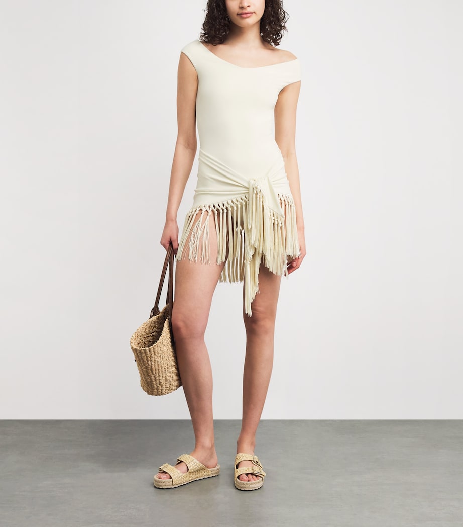 Taller Marmo Womens Pareo-Detail Romy Swimsuit Ivory Image 4