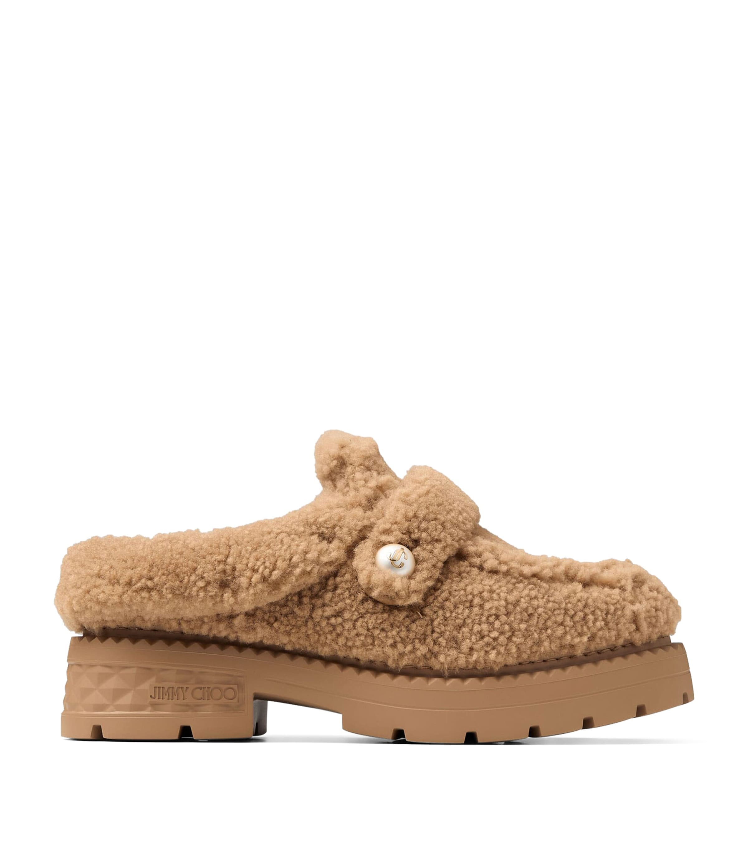 Jimmy Choo Shea 20 Shearling Loafers In Neutral