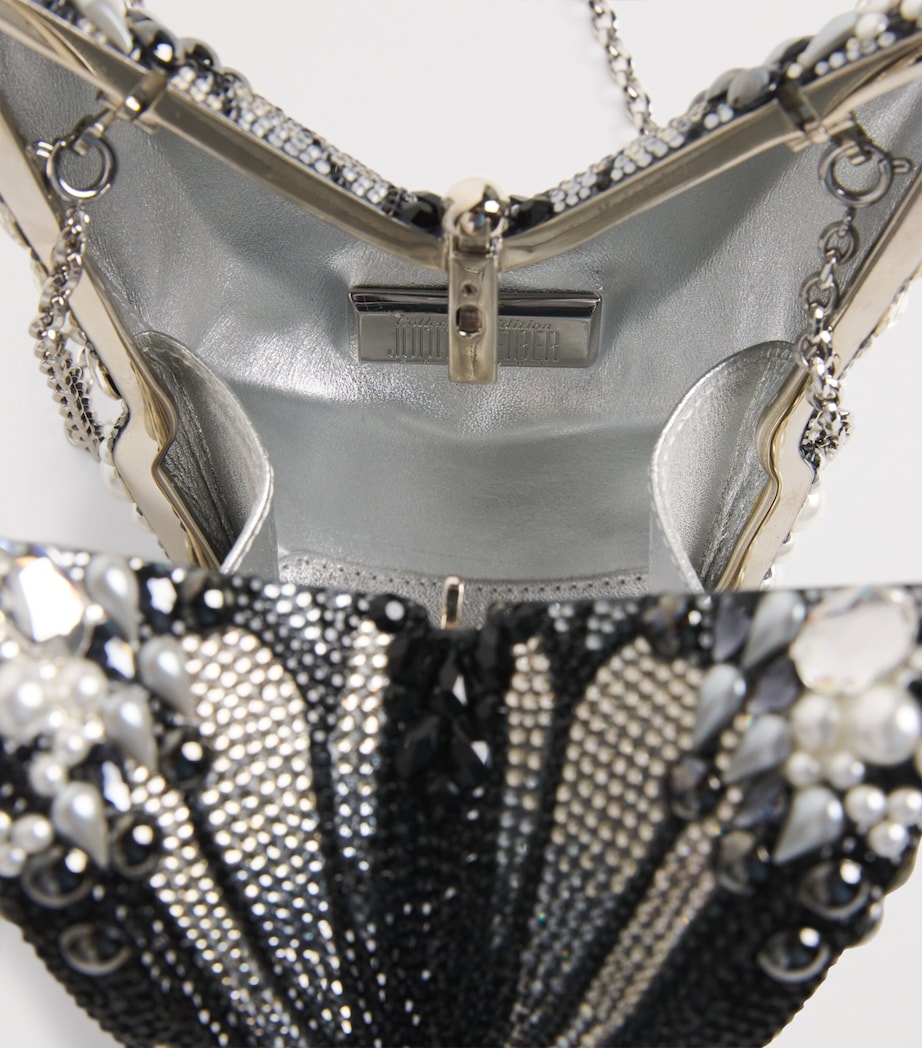 Judith Leiber Embellished Butterfly Clutch Bag Silver Jet Multi Image 5