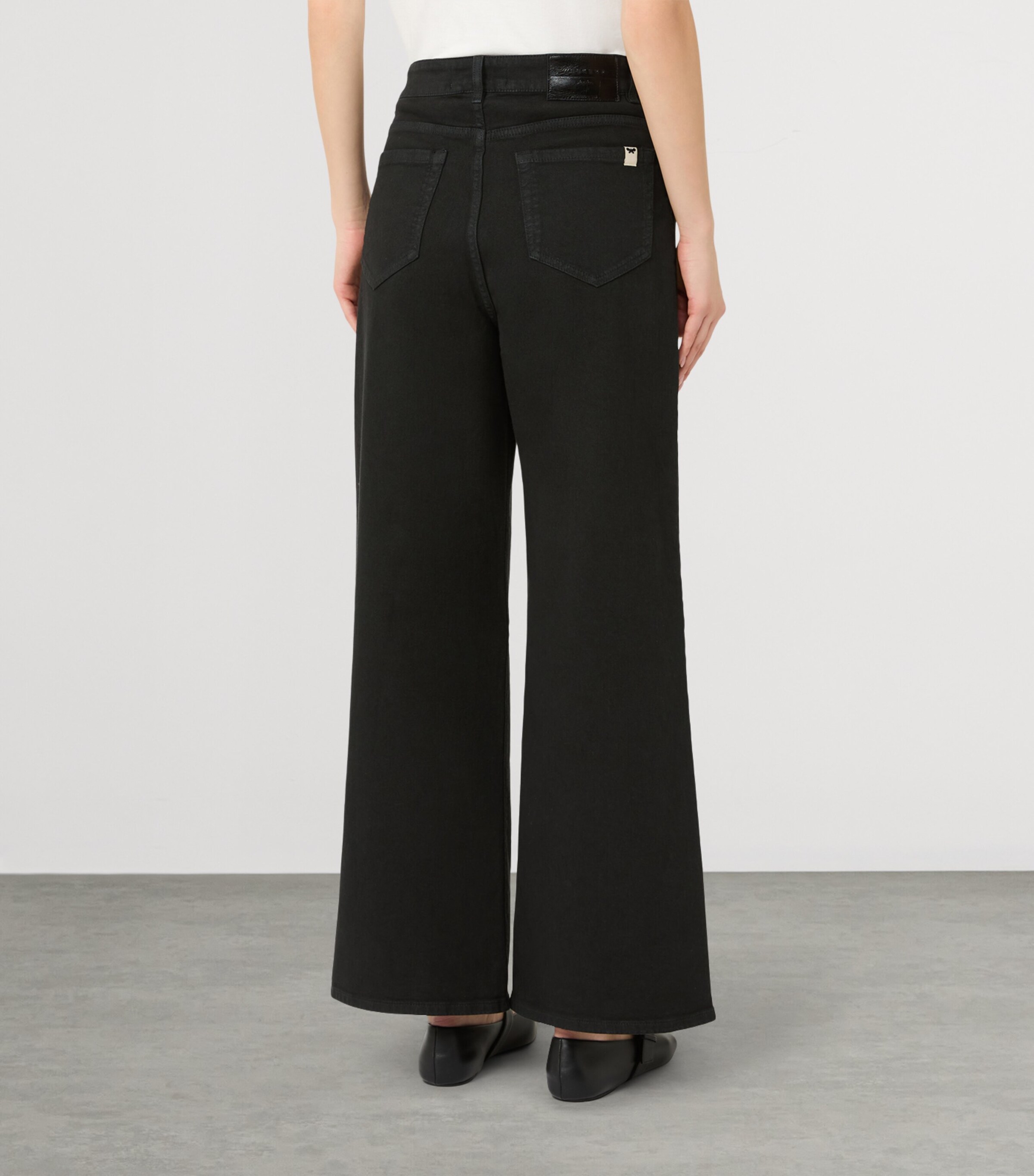 Weekend Max Mara Womens Wide-Leg Jeans Black Image 3