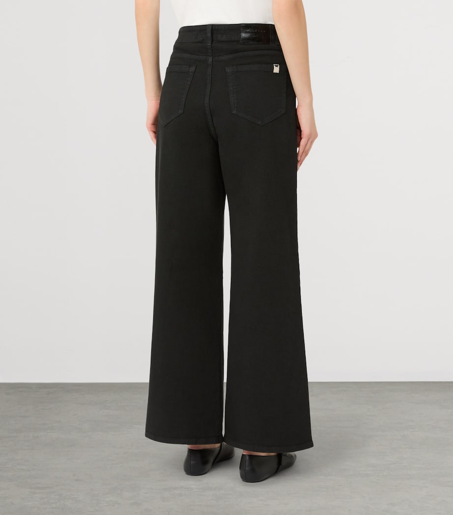 Weekend Max Mara Womens Wide-Leg Jeans Black Image 3