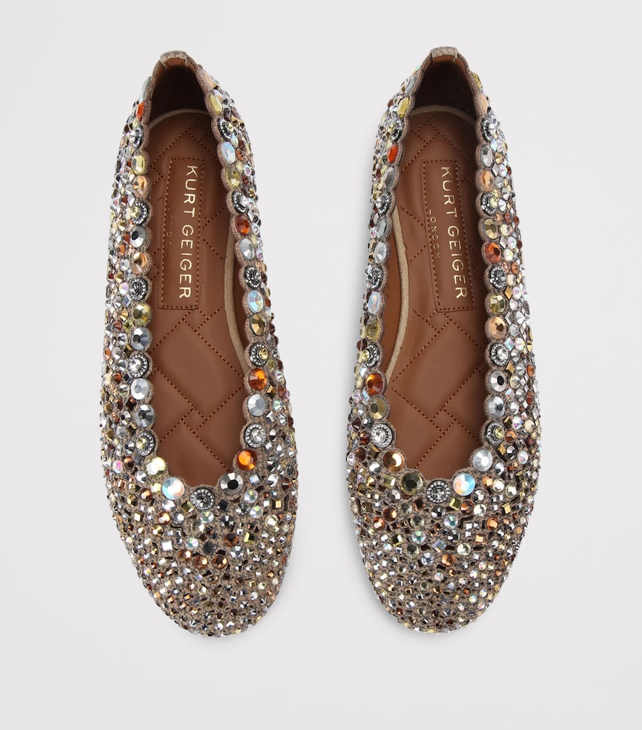 Kurt Geiger London Jewel Perforated Ballet Flats Beige Comb Image 4