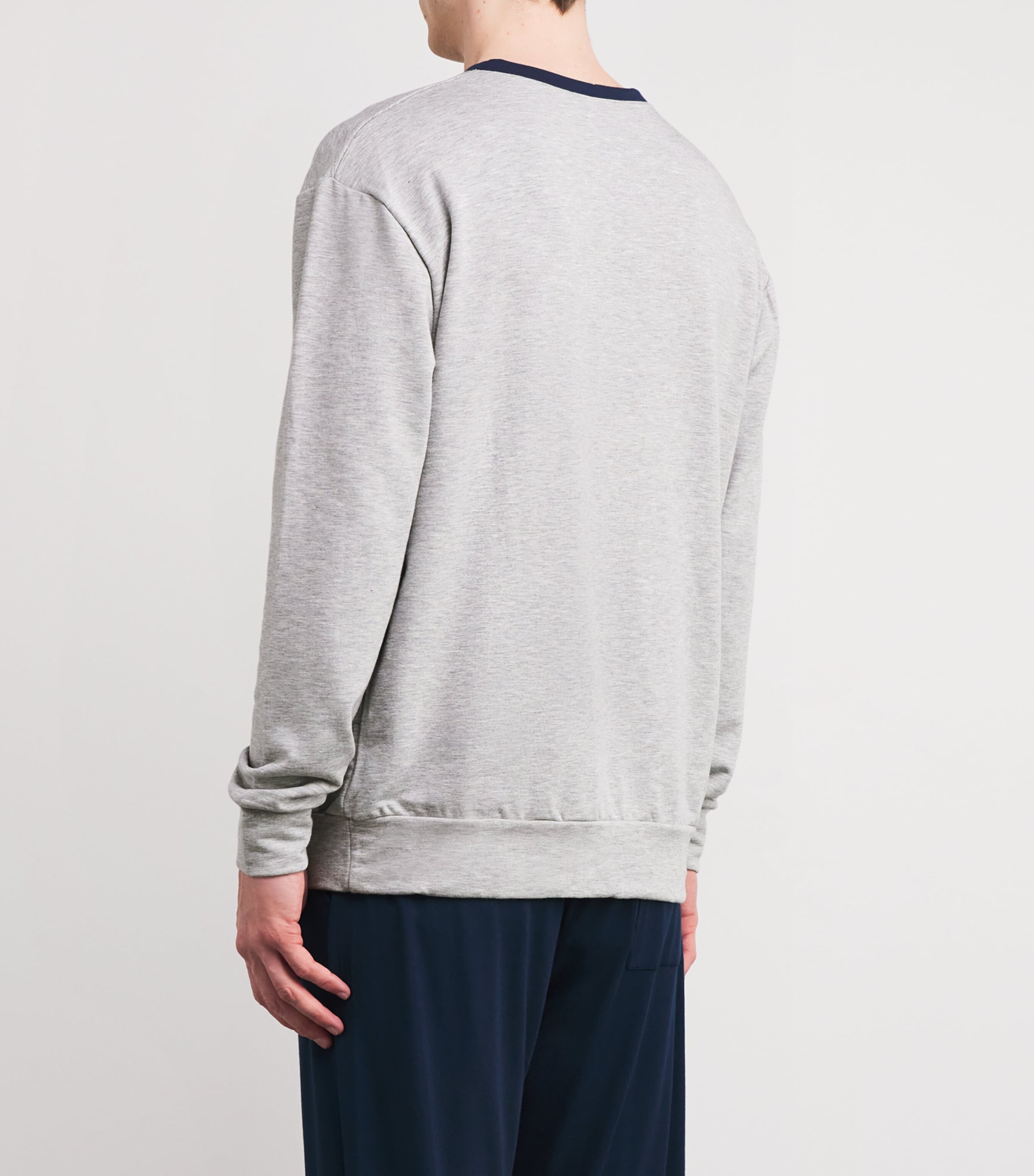 Jersey Snuggle Cruise Sweatshirt LIGHT GREY/NAVY Image 4