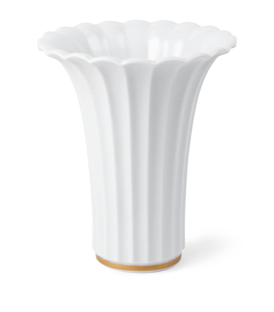 Royal Copenhagen Fluted Trumpet Vase (23cm) White Image 1