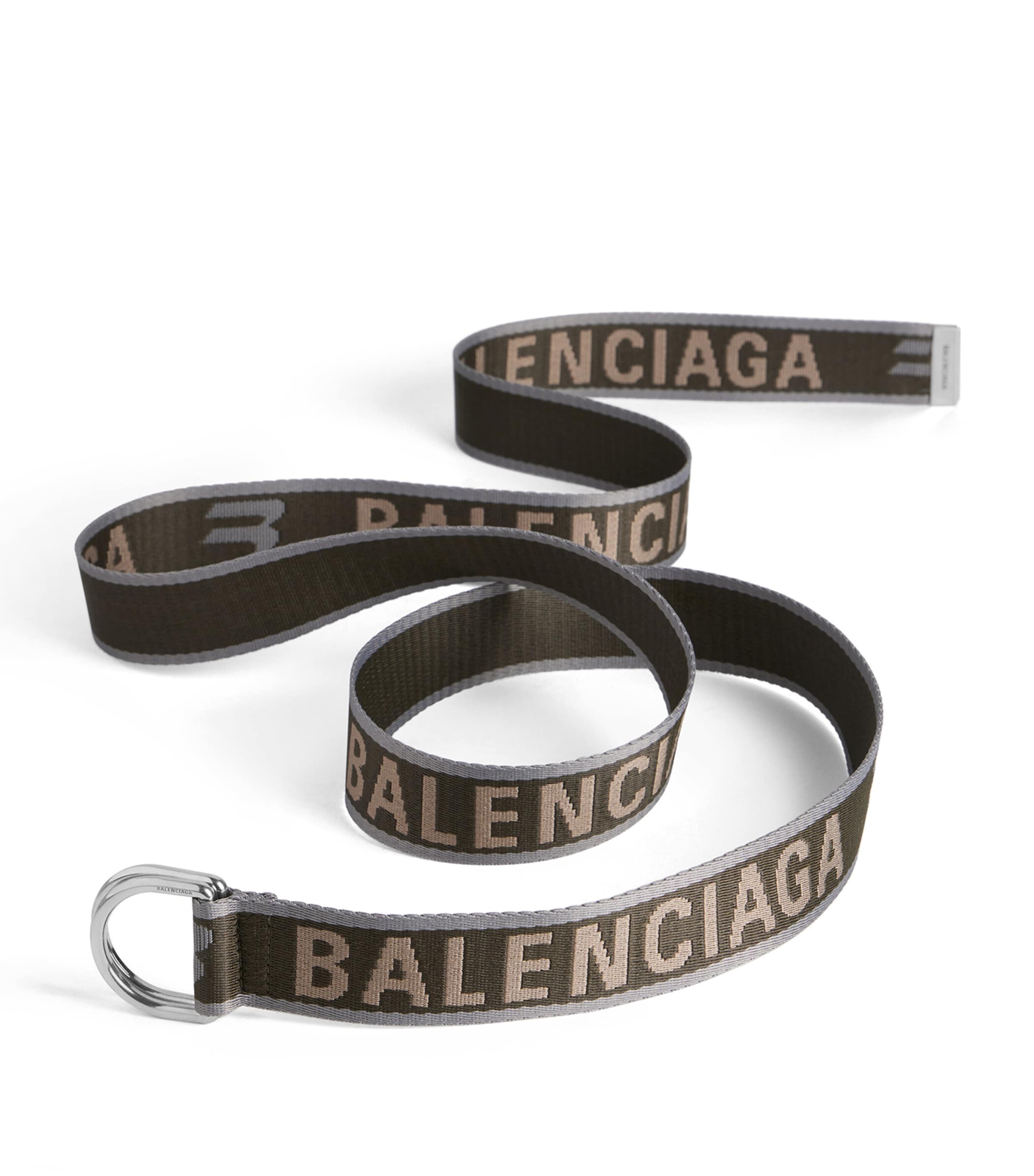 Balenciaga Logo D-ring Belt In Green