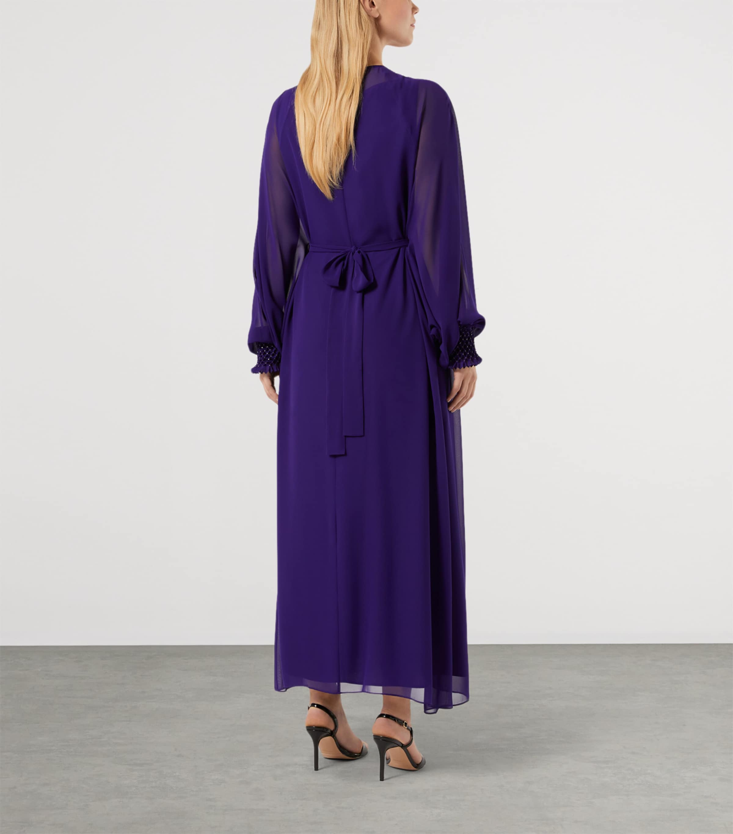 Marina Rinaldi Womens Gauze Maxi Dress and Cardigan Purple Image 4