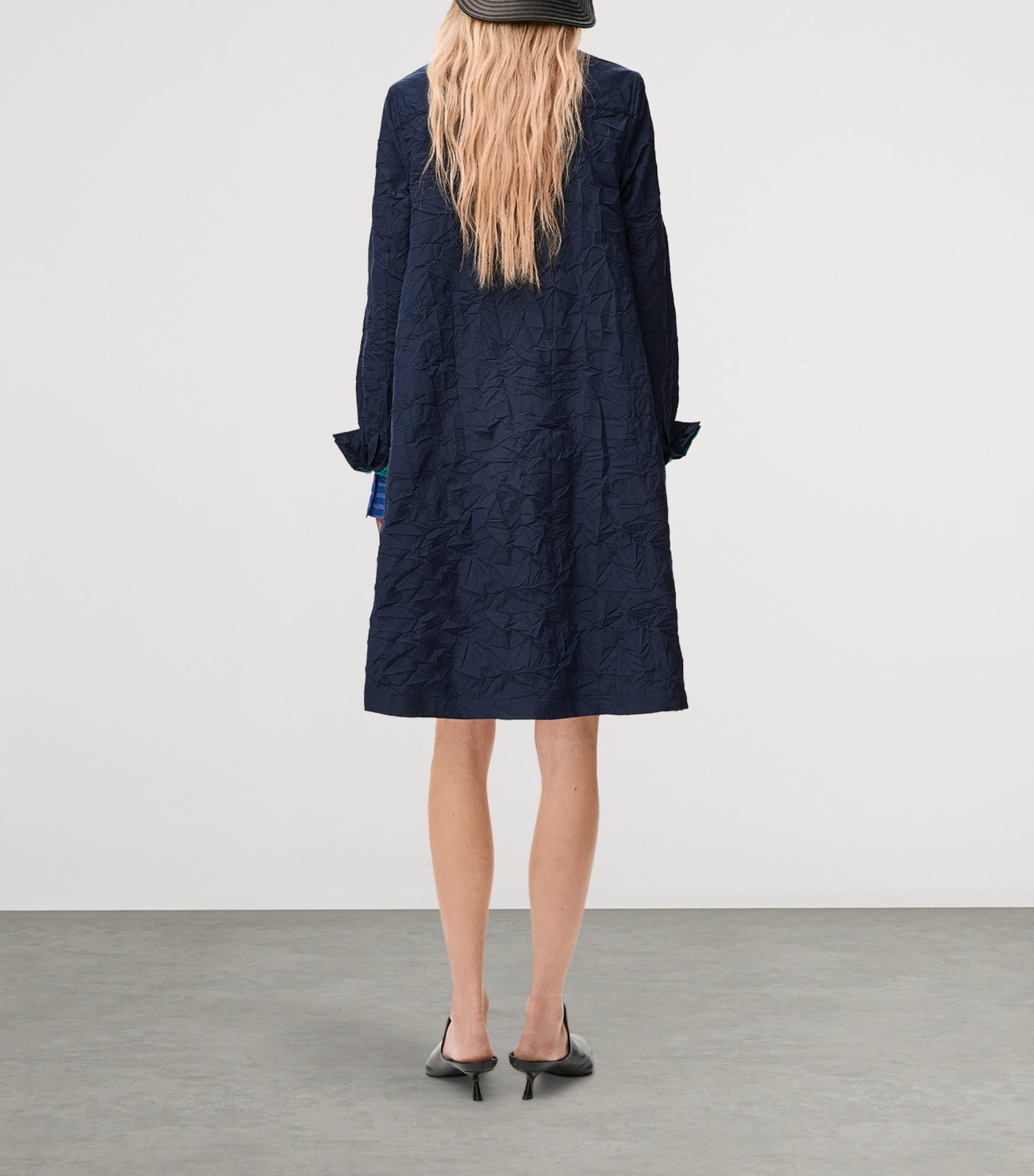 LOEWE Womens Cotton-Blend Shirt Dress Navy/multicolor Image 3