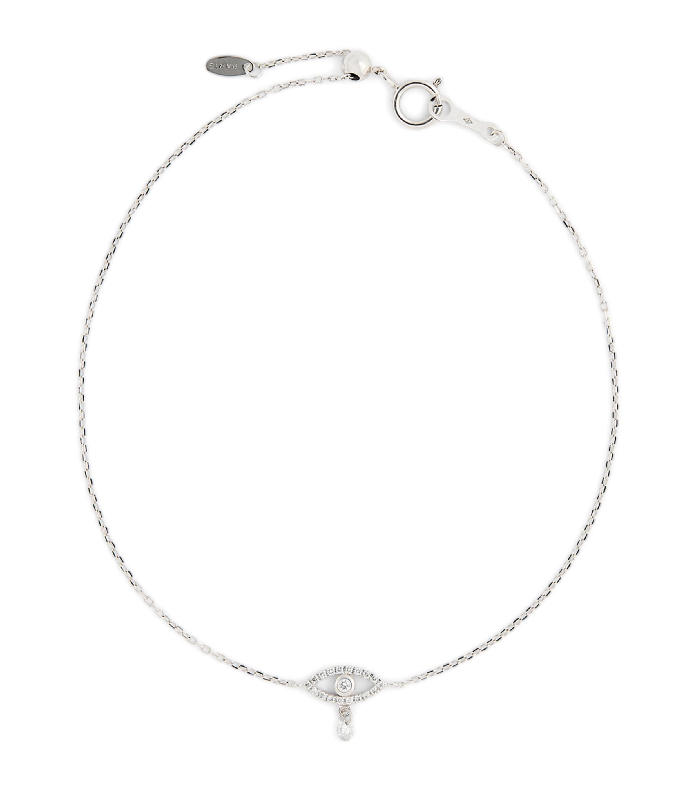 Persée White Gold And Diamond Symbols Eye Bracelet