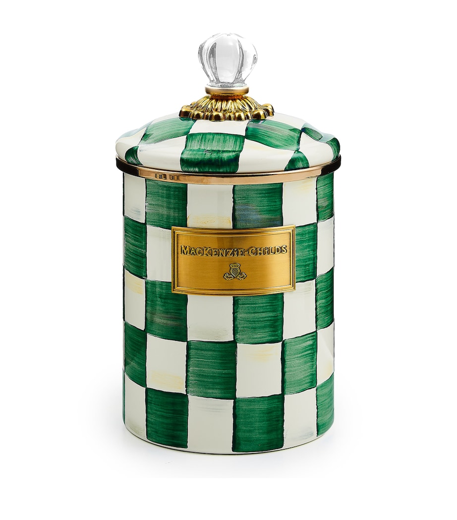 Emerald Check Medium Cannister (22cm) GREEN Image 1