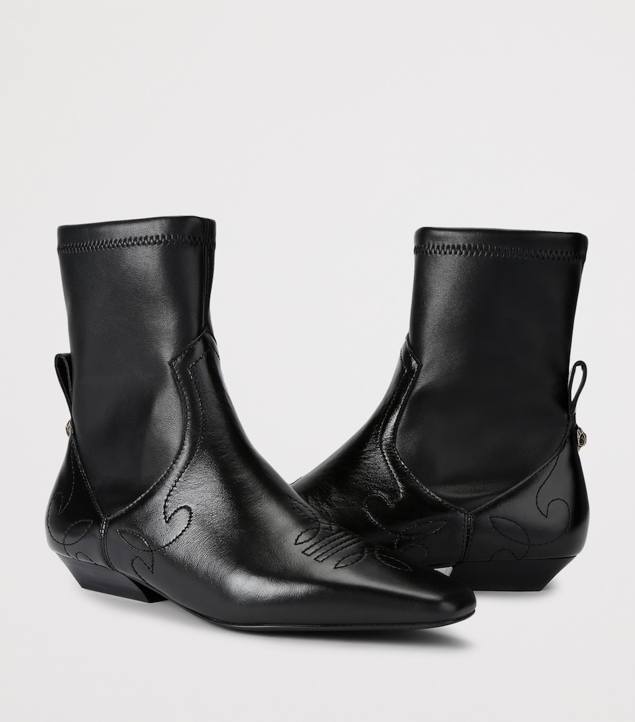 Kurt Geiger London Leather Arizona Ankle Boots Black Image 2