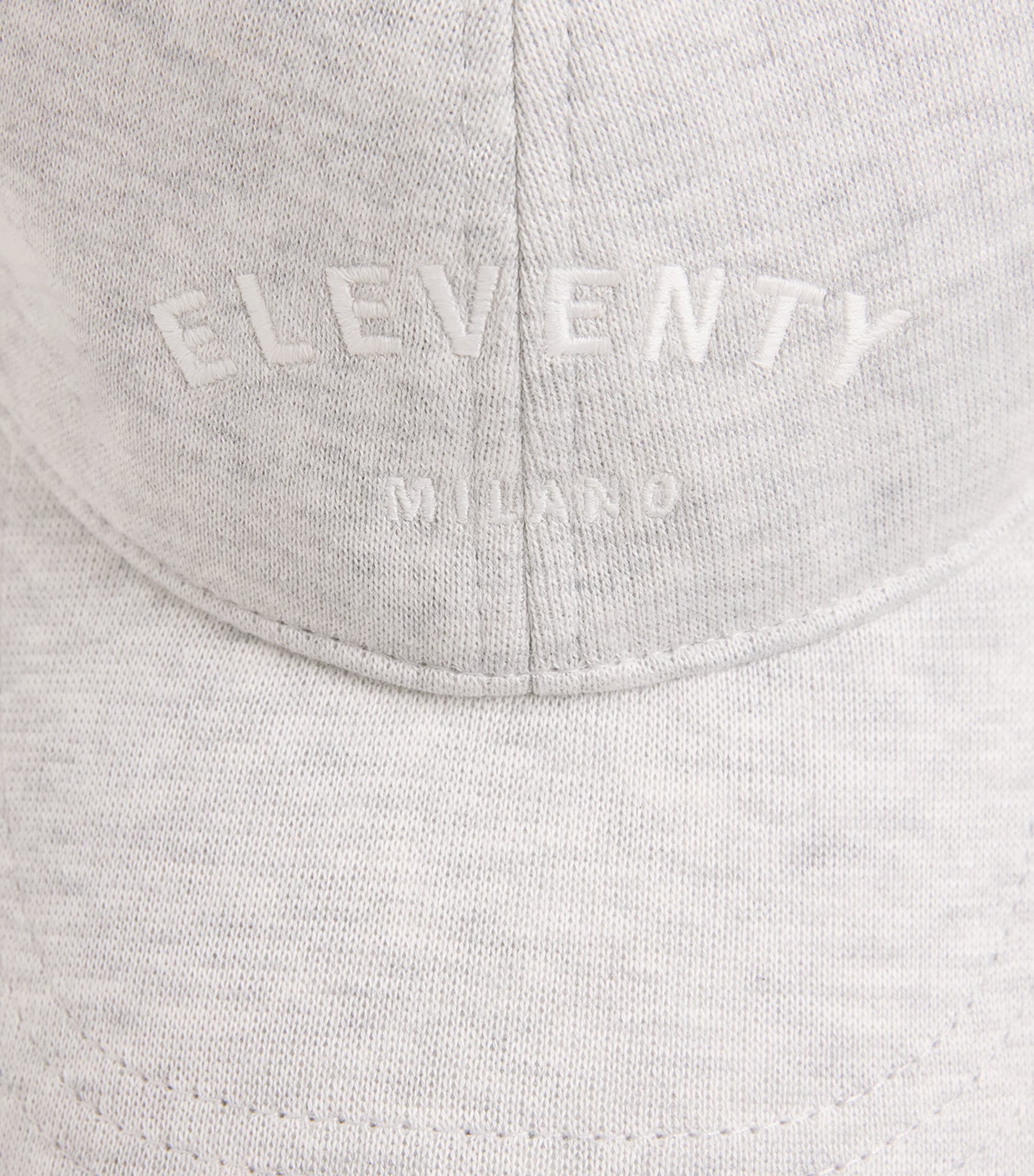 Eleventy Cotton Logo Baseball Cap Gr Chiaro, Bianco Image 4