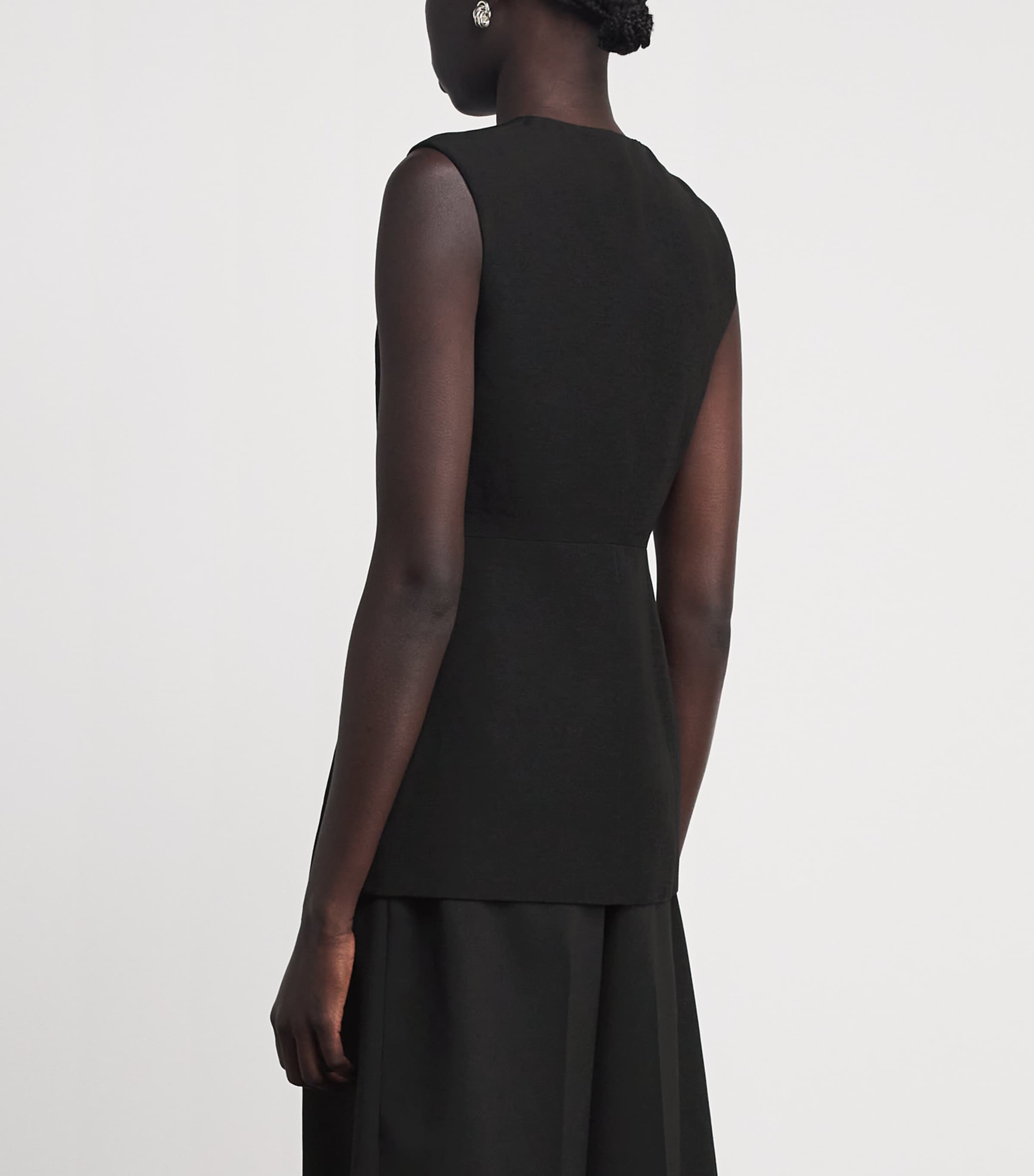 Liberowe Womens Linen-Blend Crepe Jayla Top Black Image 5