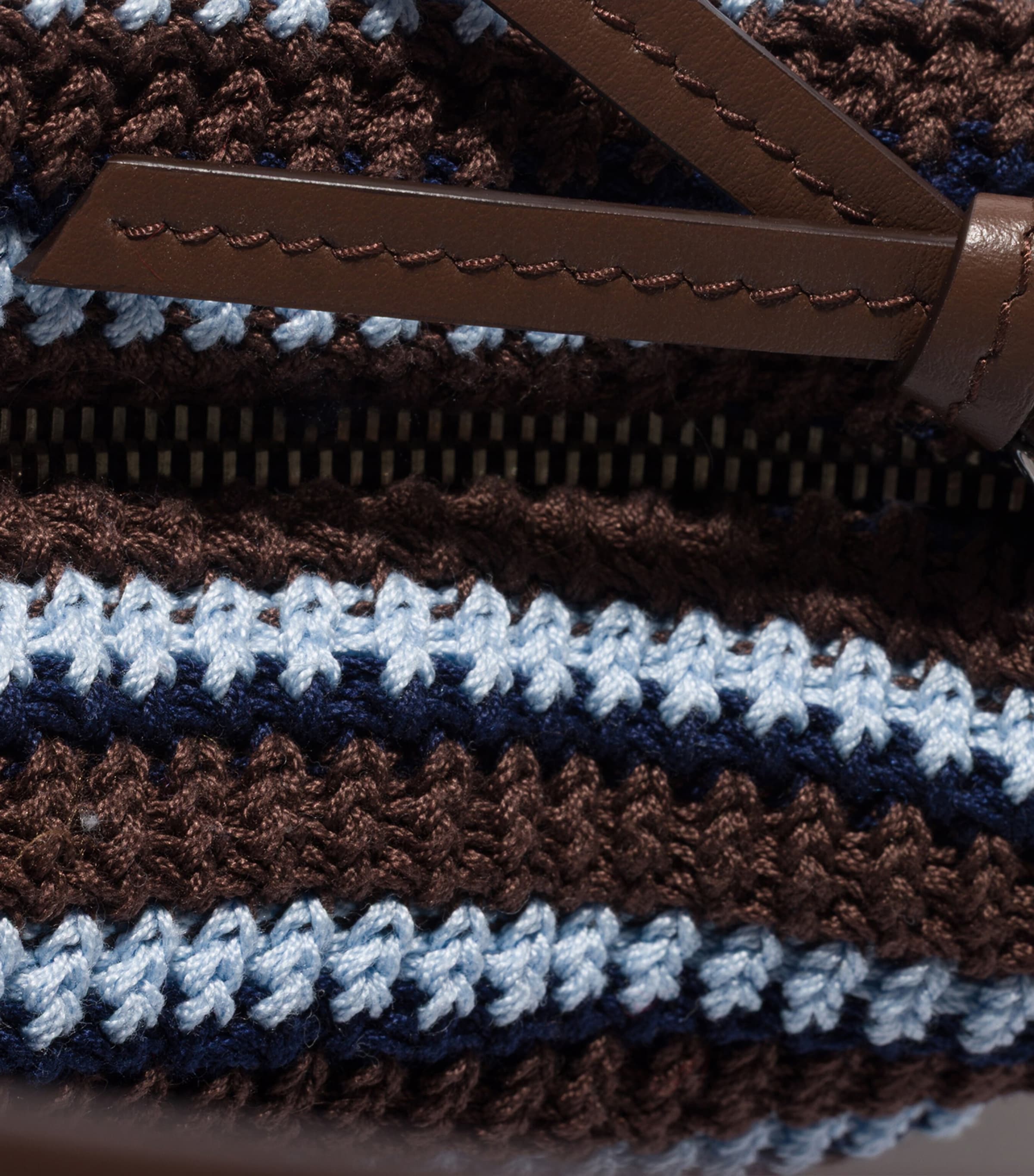 Miu Miu Crochet Stripe Shoulder Bag Brown Image 5