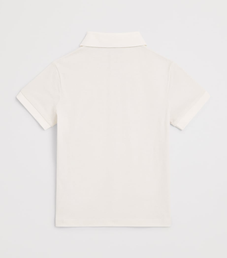 Emporio Armani Kids Cotton Piqué Polo Shirt (4-16 Years) White Sand Image 2