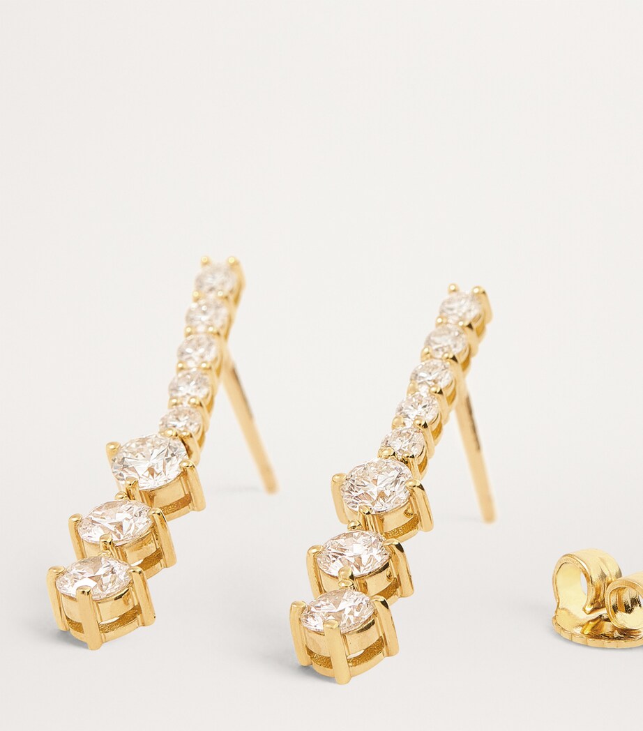 Medium Yellow Gold and Diamond Stella Earrings YELLOW GOLD Image 6