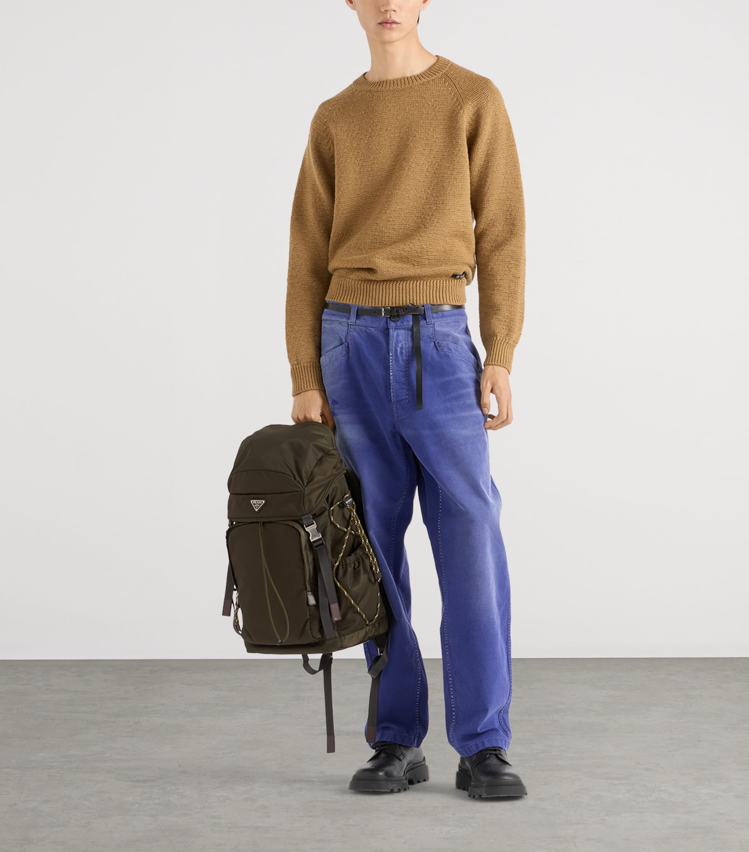 Re-Nylon and Leather Backpack F0334 Image 2