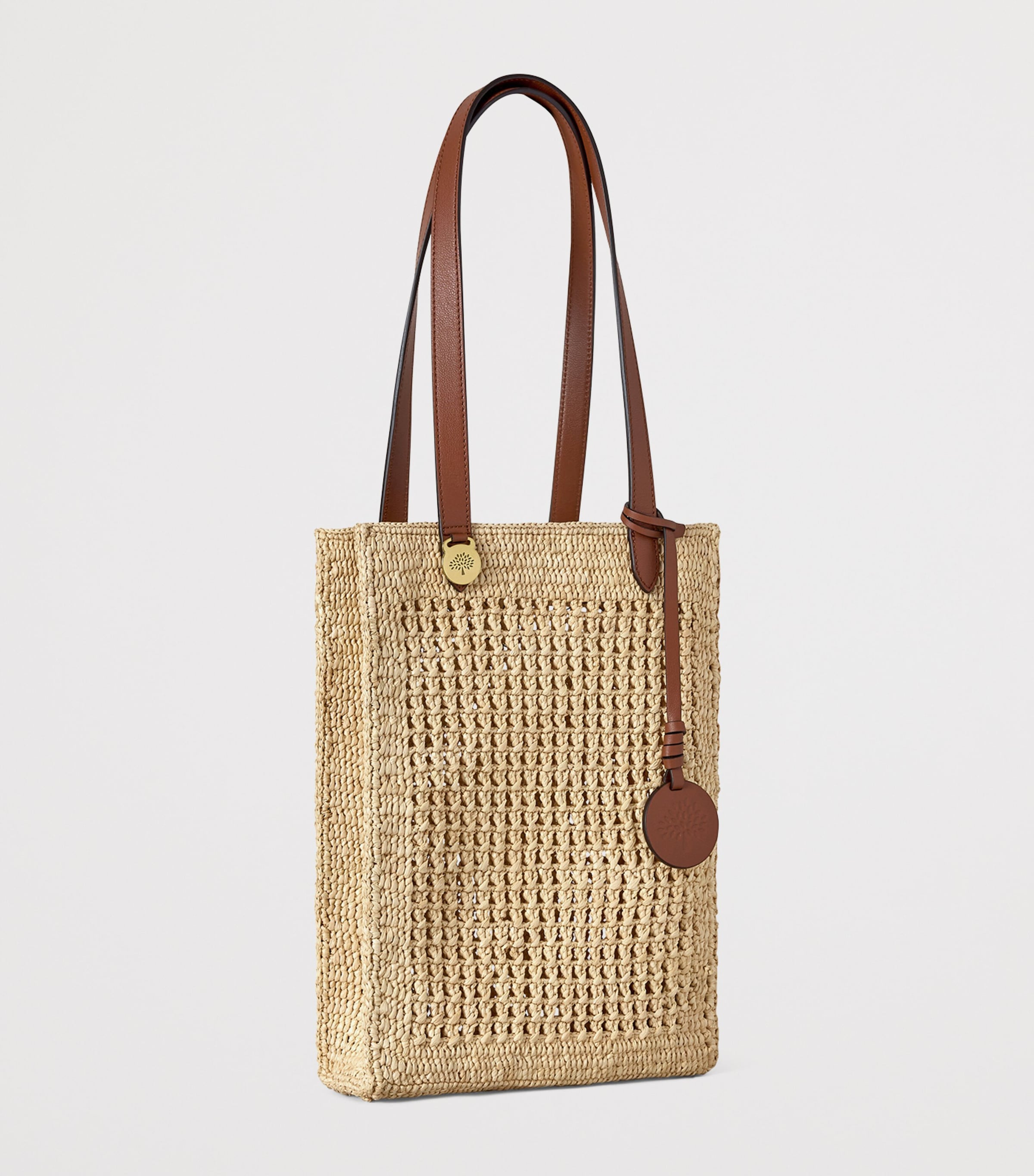 Mulberry Small Raffia Crochet Tote Bag Natural Image 4