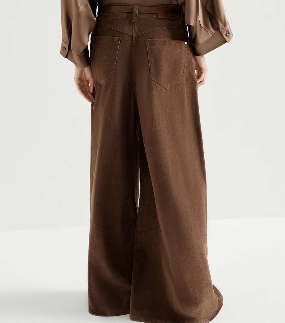 Brunello Cucinelli Womens Corduroy Wide-Leg Trousers Image 6