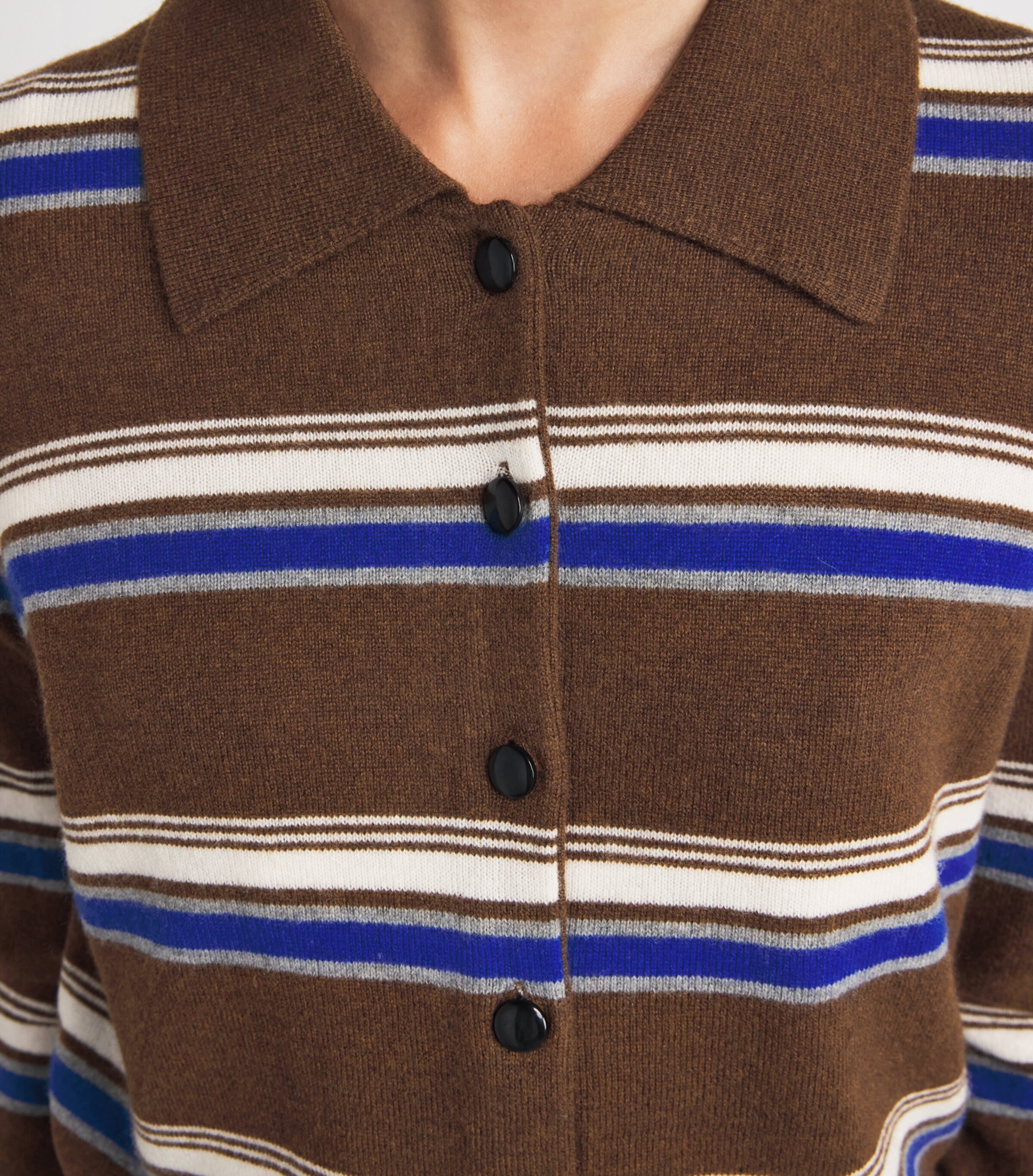 Claudie Pierlot Womens Wool-Cashmere Stripe Cardigan Multicolored Image 3