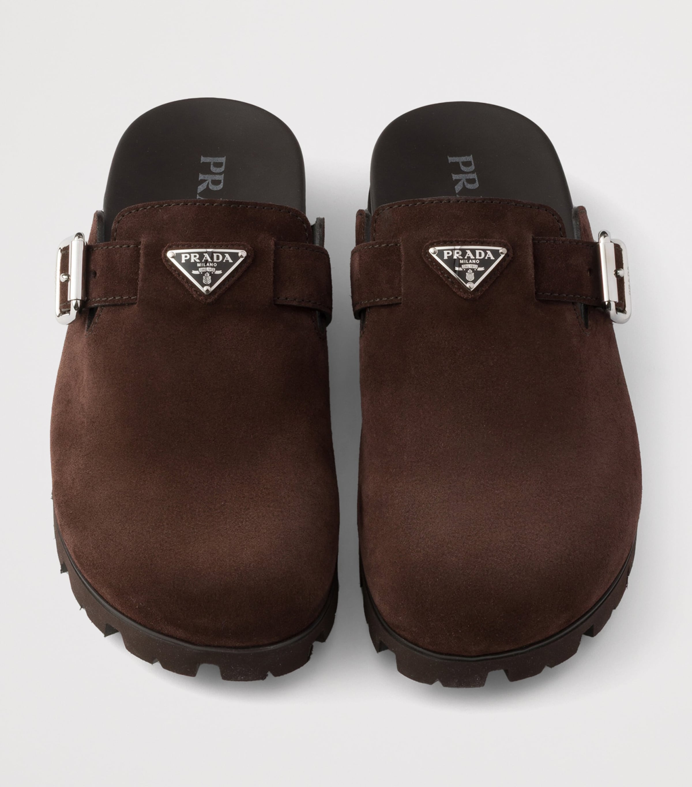 Prada Suede Buckle Mules Image 3