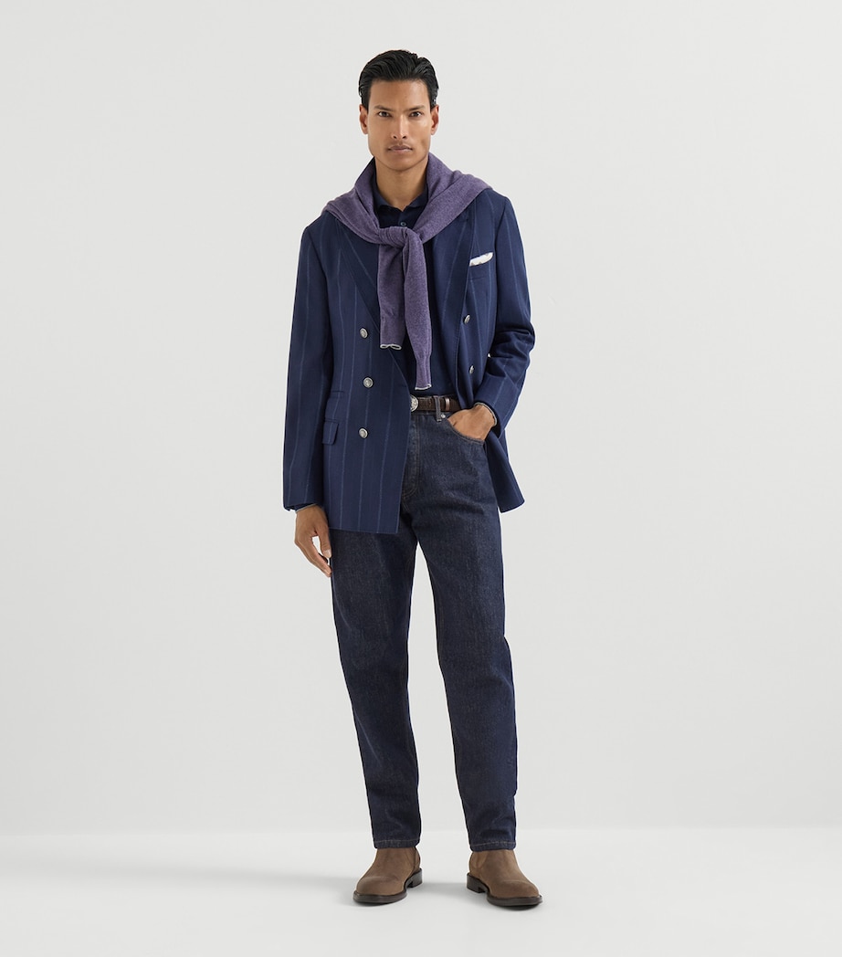 Brunello Cucinelli Mens Cashmere Polo Sweater Image 2