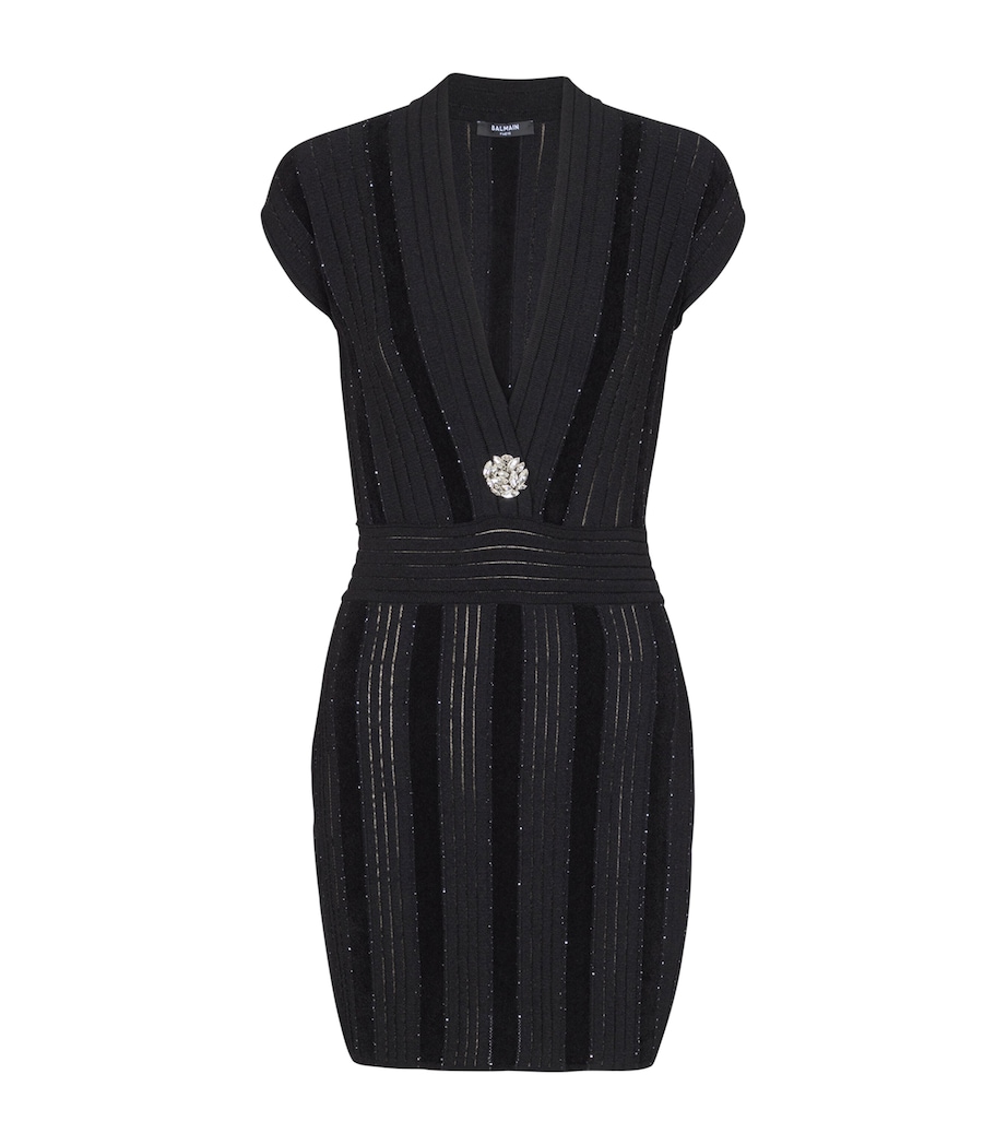 Glitter Bodycon Knit Dress EAC NOIR/ARGENT Image 1