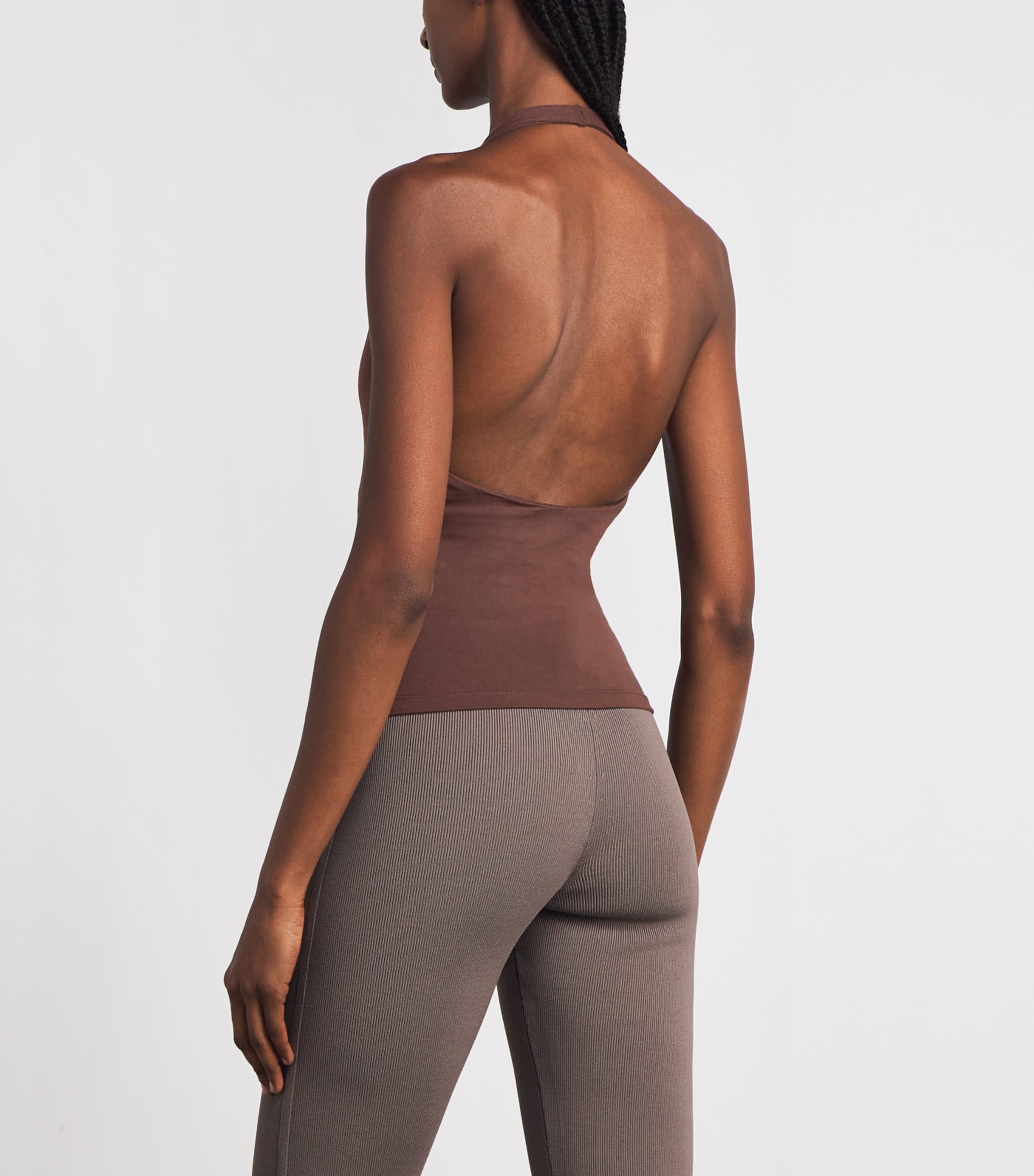 Skims Womens Smooth Layers Halterneck Top Cocoa Image 5