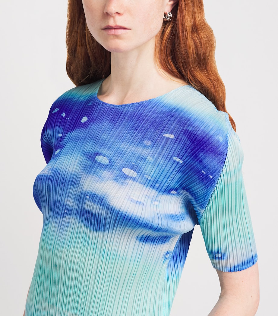 Pleats Please Issey Miyake Womens Sea Bubble Top Blue Image 3