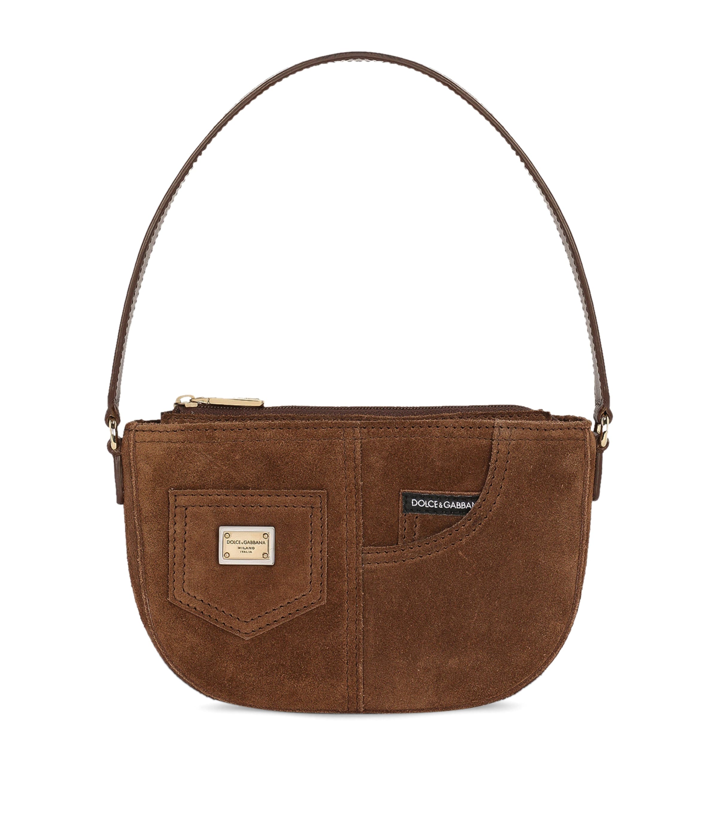Dolce & Gabbana Kids' Suede Pocket Shoulder Bag