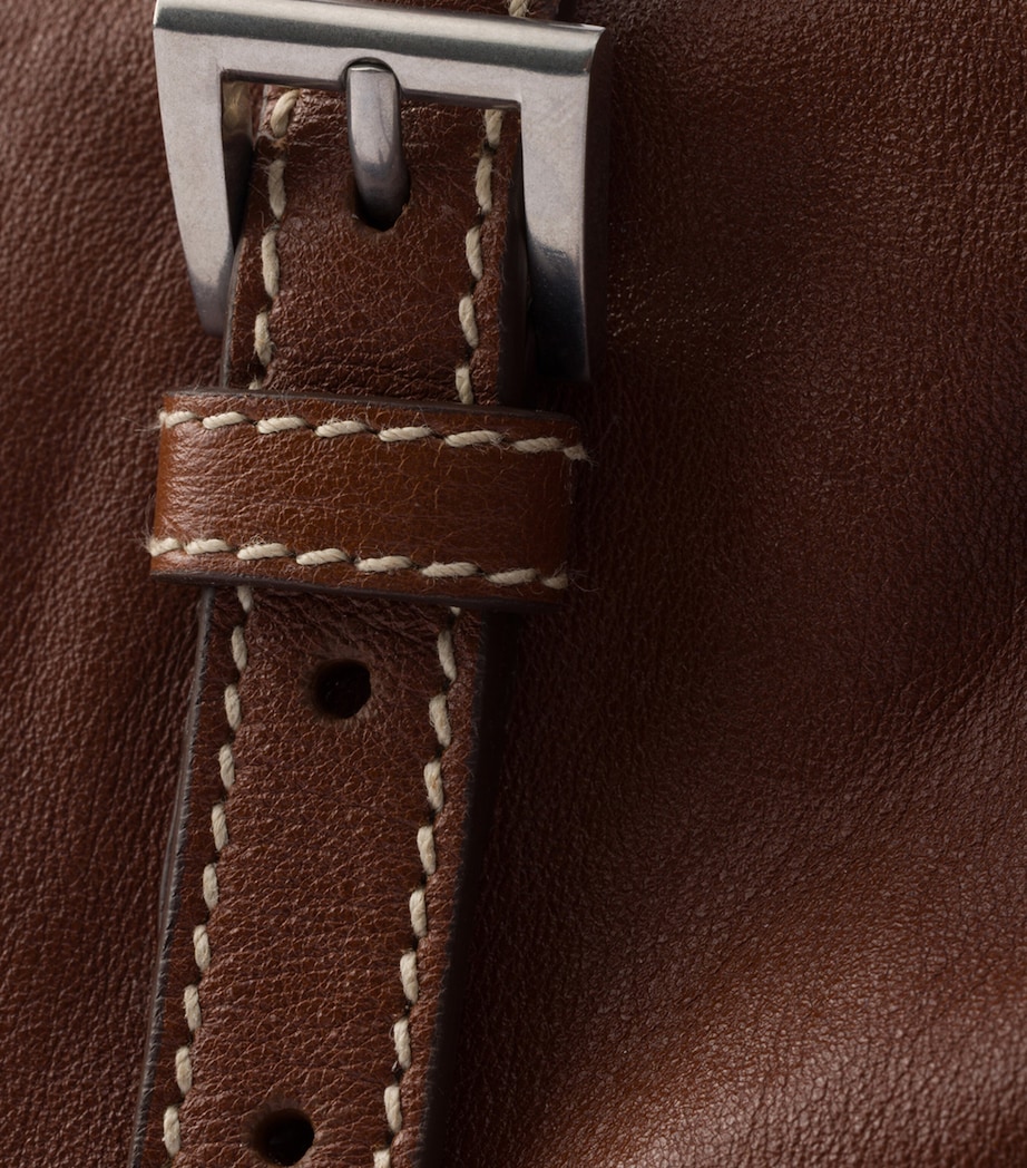 Prada Small Leather Bonnie Top-Handle Bag Brown Image 6