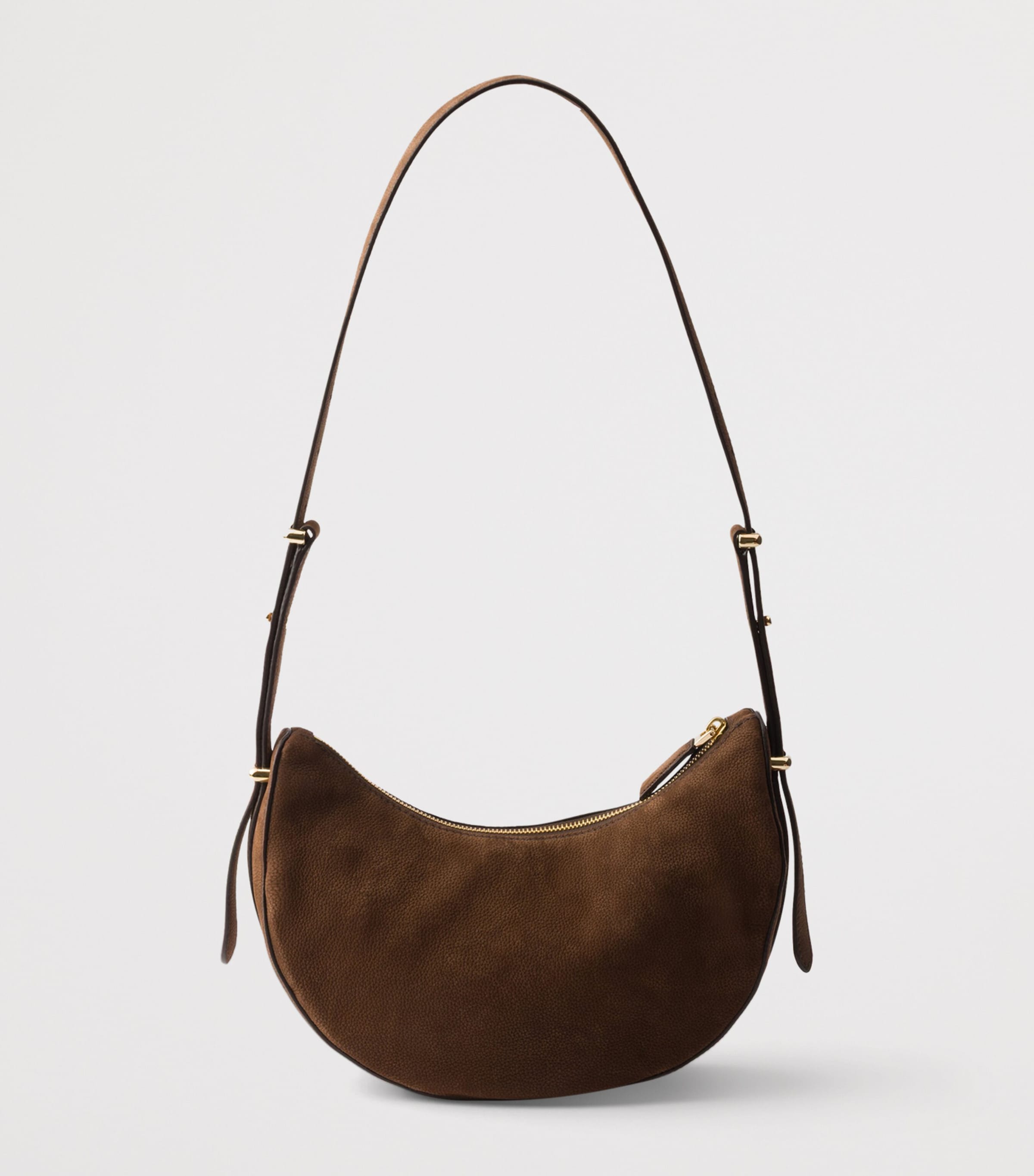 Prada Small Nubuck Leather Arqué Shoulder Bag Brown Image 5