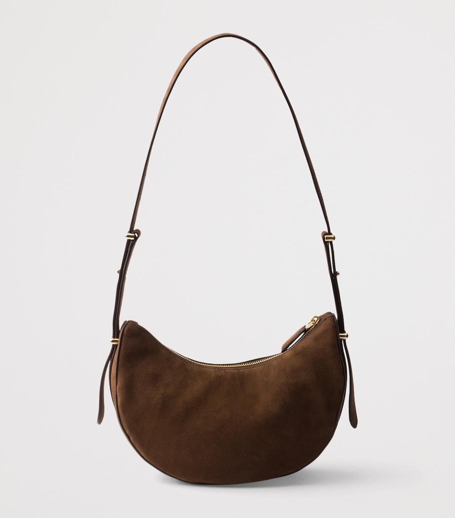 Prada Small Nubuck Leather Arqué Shoulder Bag Brown Image 5