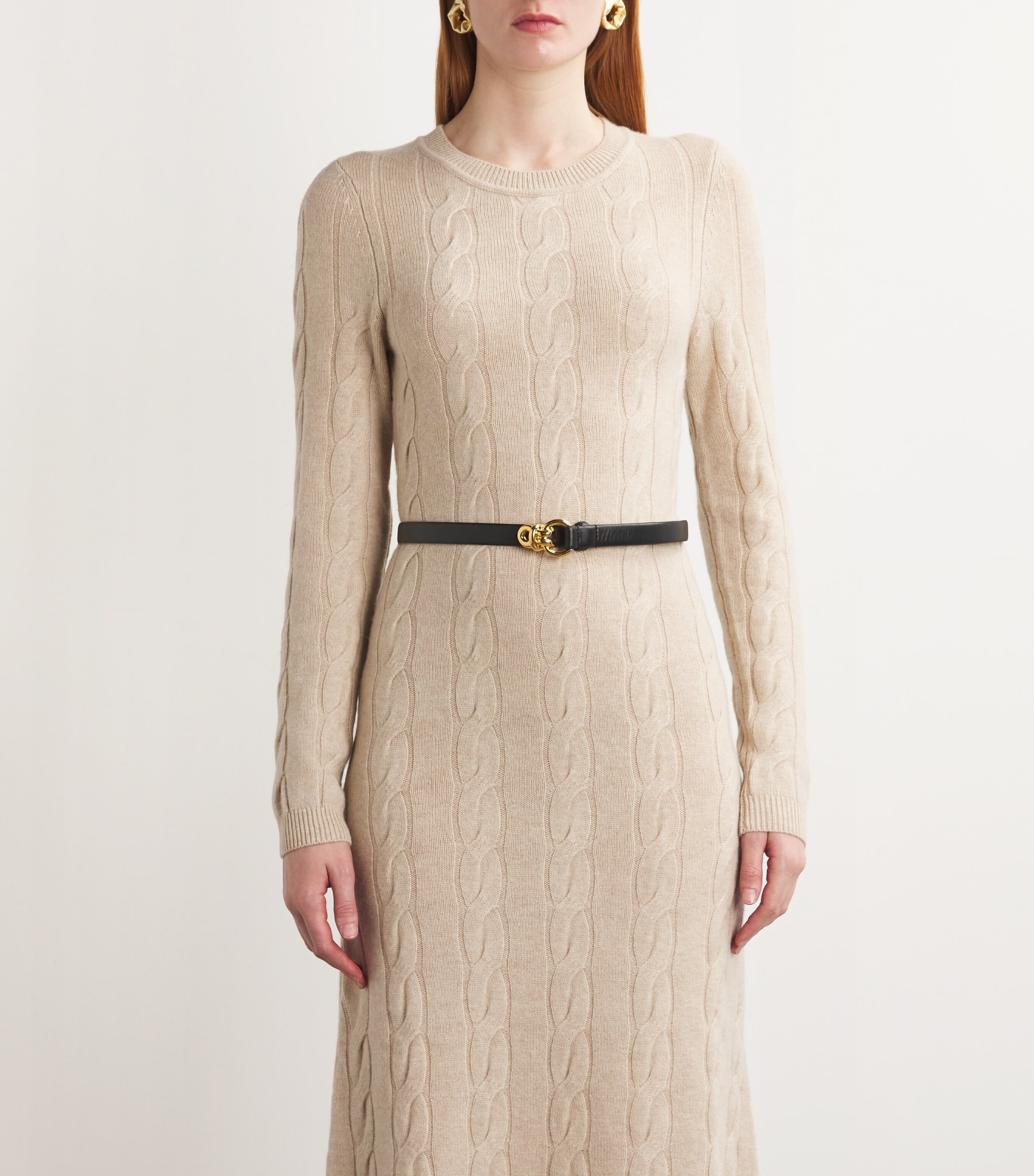 Leather Chain Buckle Belt BLACK Image 3