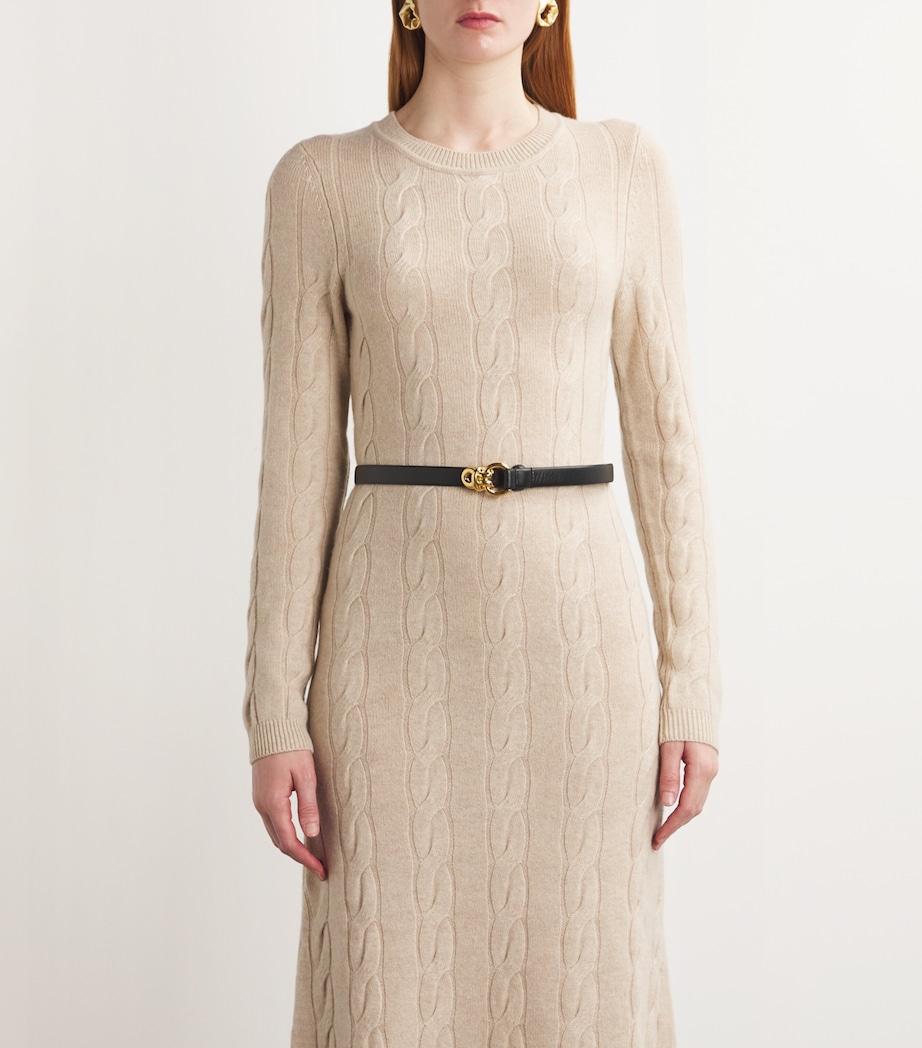 Leather Chain Buckle Belt BLACK Image 3