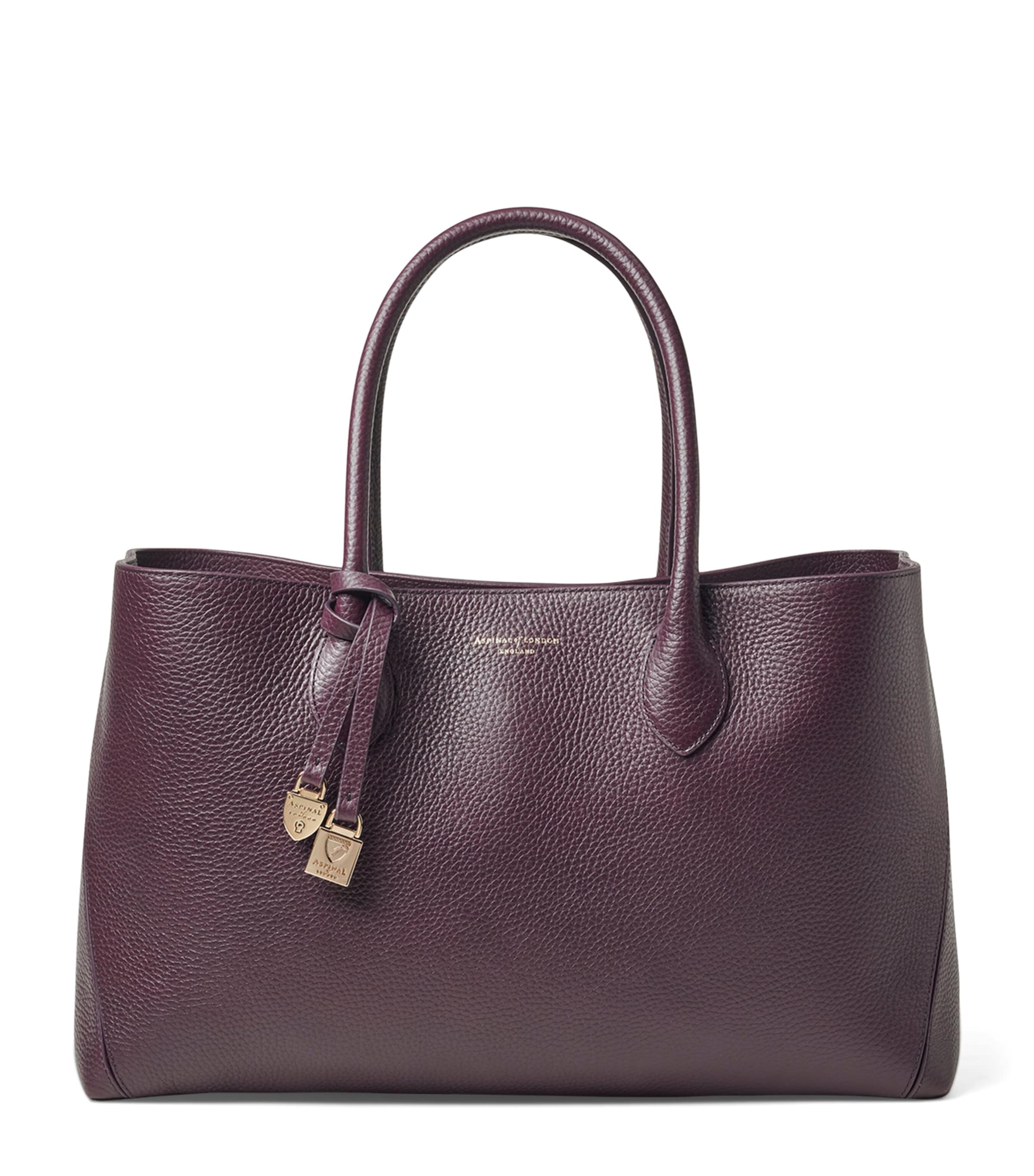 Aspinal Of London Leather London Tote Bag In Purple