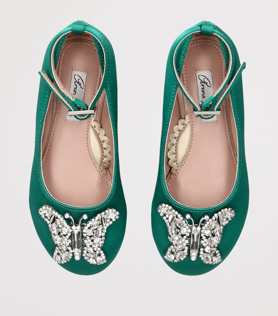 Satin Angelina Ballet Flats GREEN Image 4